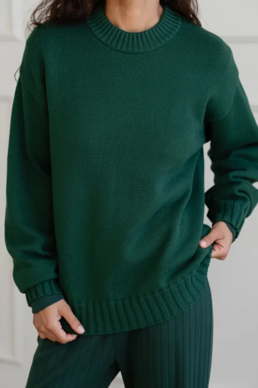 The Cotton Cashmere Crewneck Sweater Broccolini sold by DONNI.