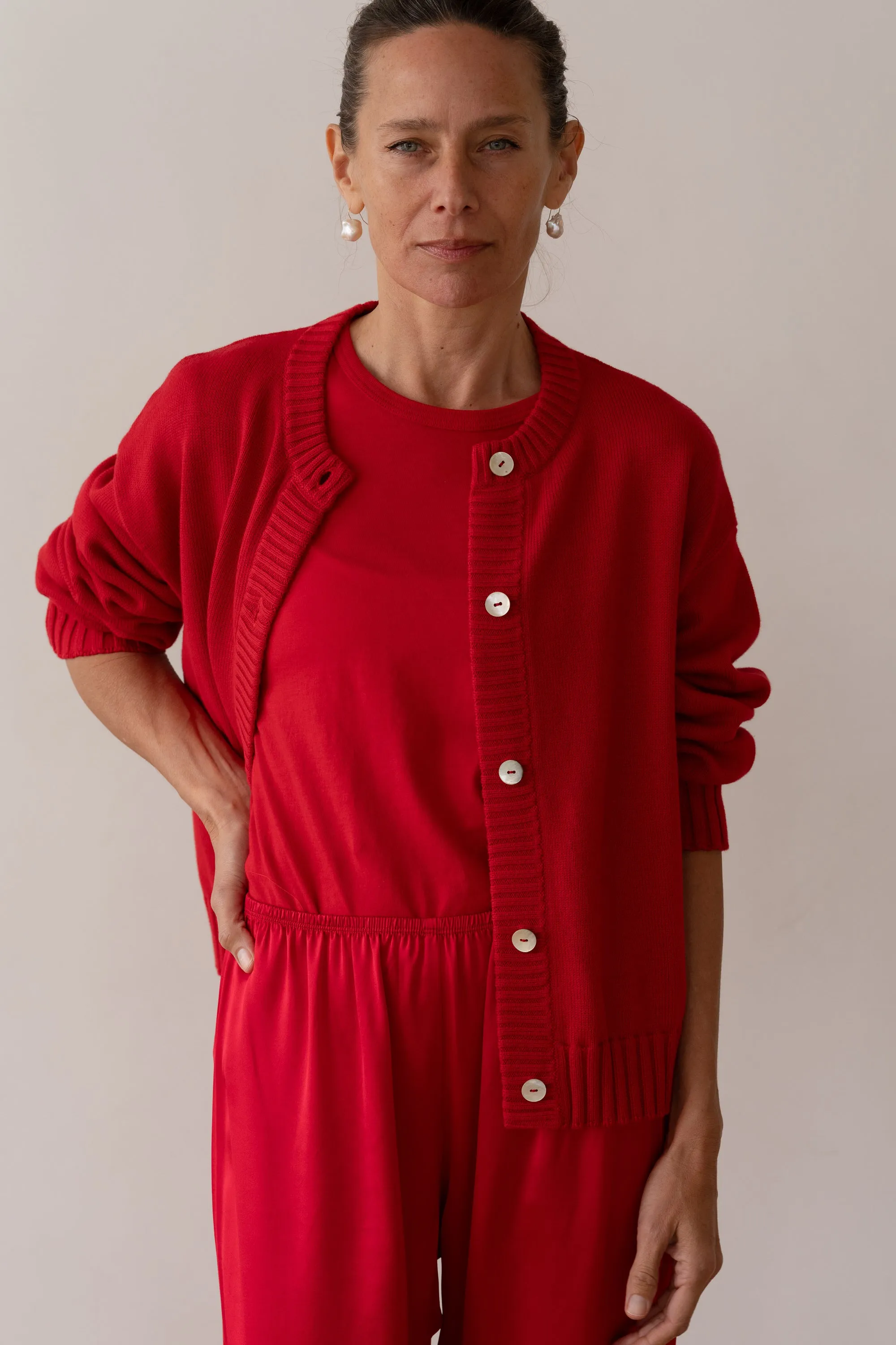 The Cotton Knit Cardigan sold by DONNI. product image thumbnail 3