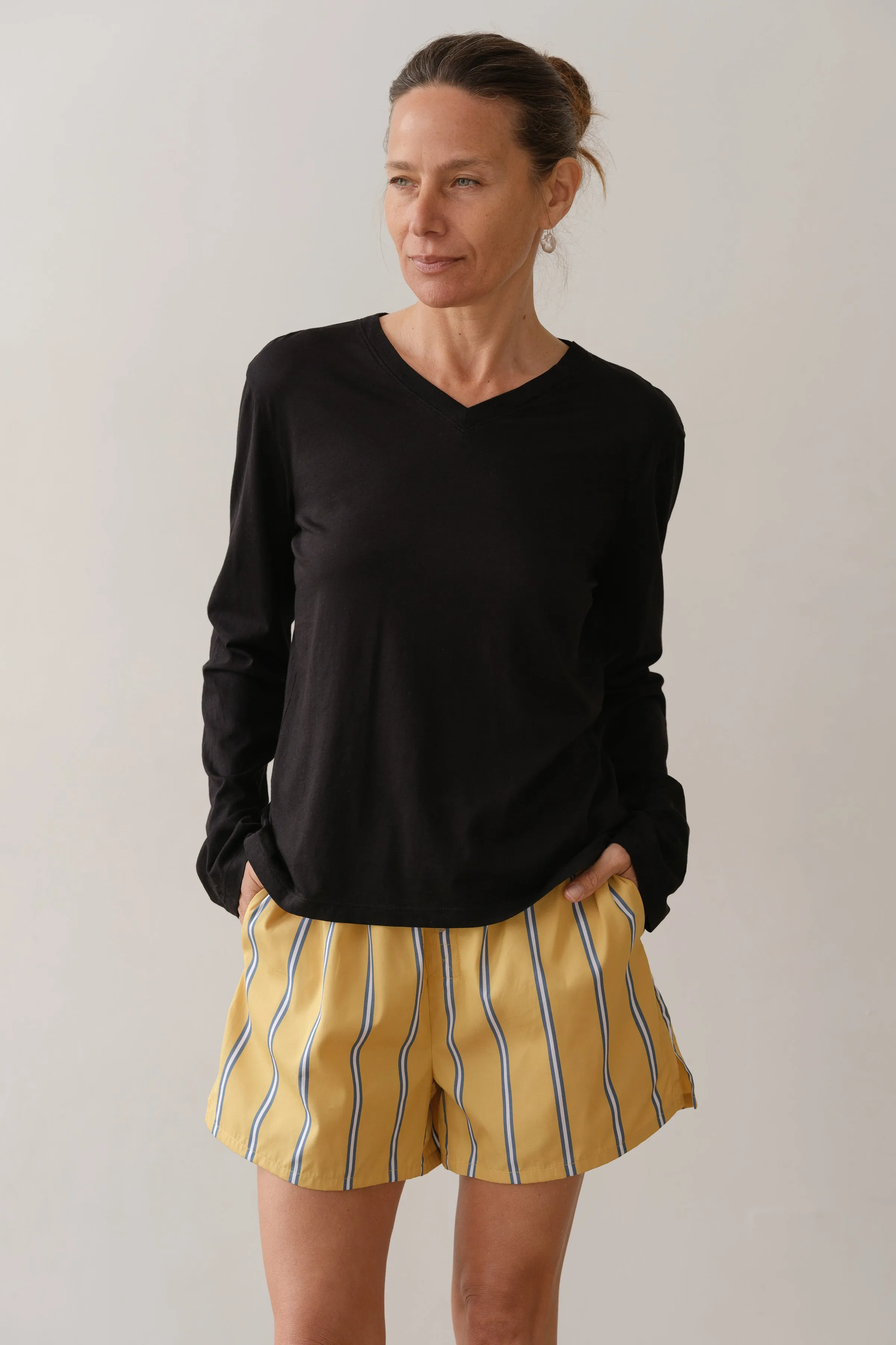 The Jersey V-Neck Long Sleeve sold by DONNI. product image thumbnail 3