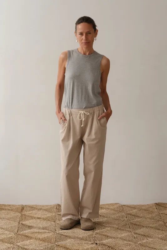 The Chino Drawstring Crop Pant sold by DONNI.