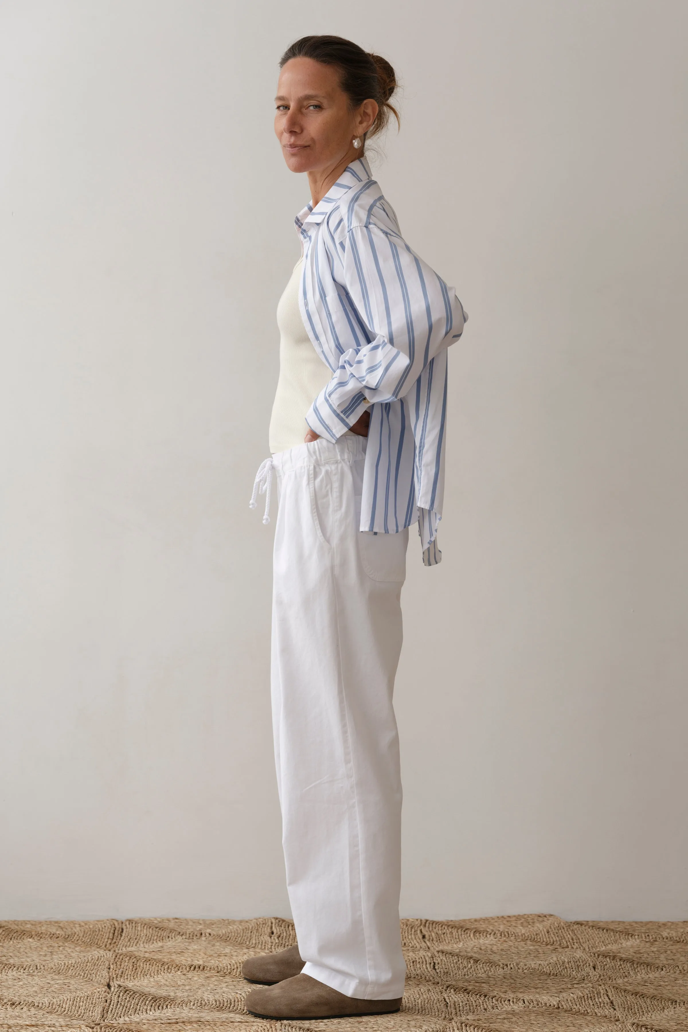 The Chino Drawstring Crop Pant sold by DONNI. product image thumbnail 4