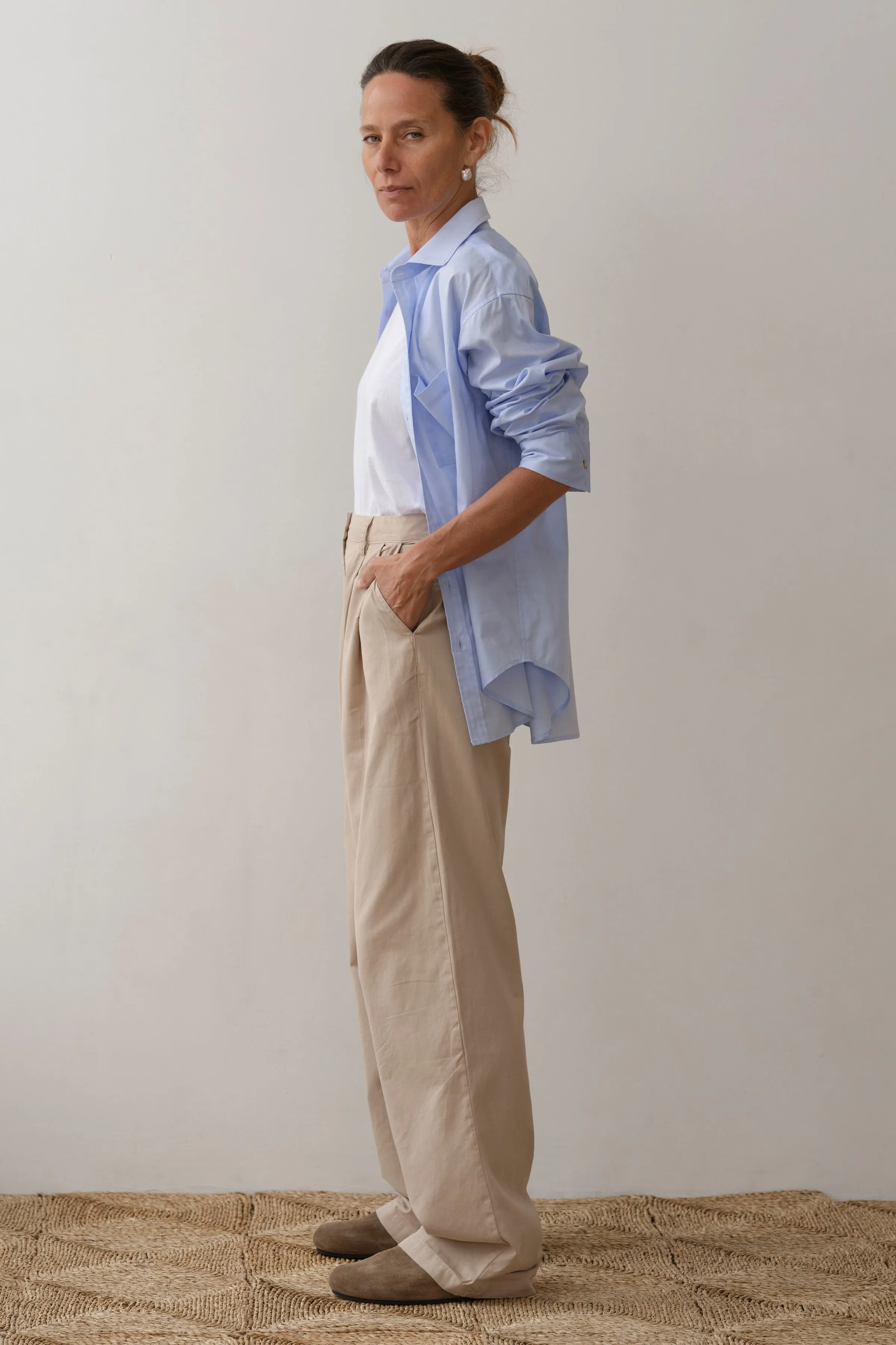 The Chino Pleated Trouser sold by DONNI. product image thumbnail 3