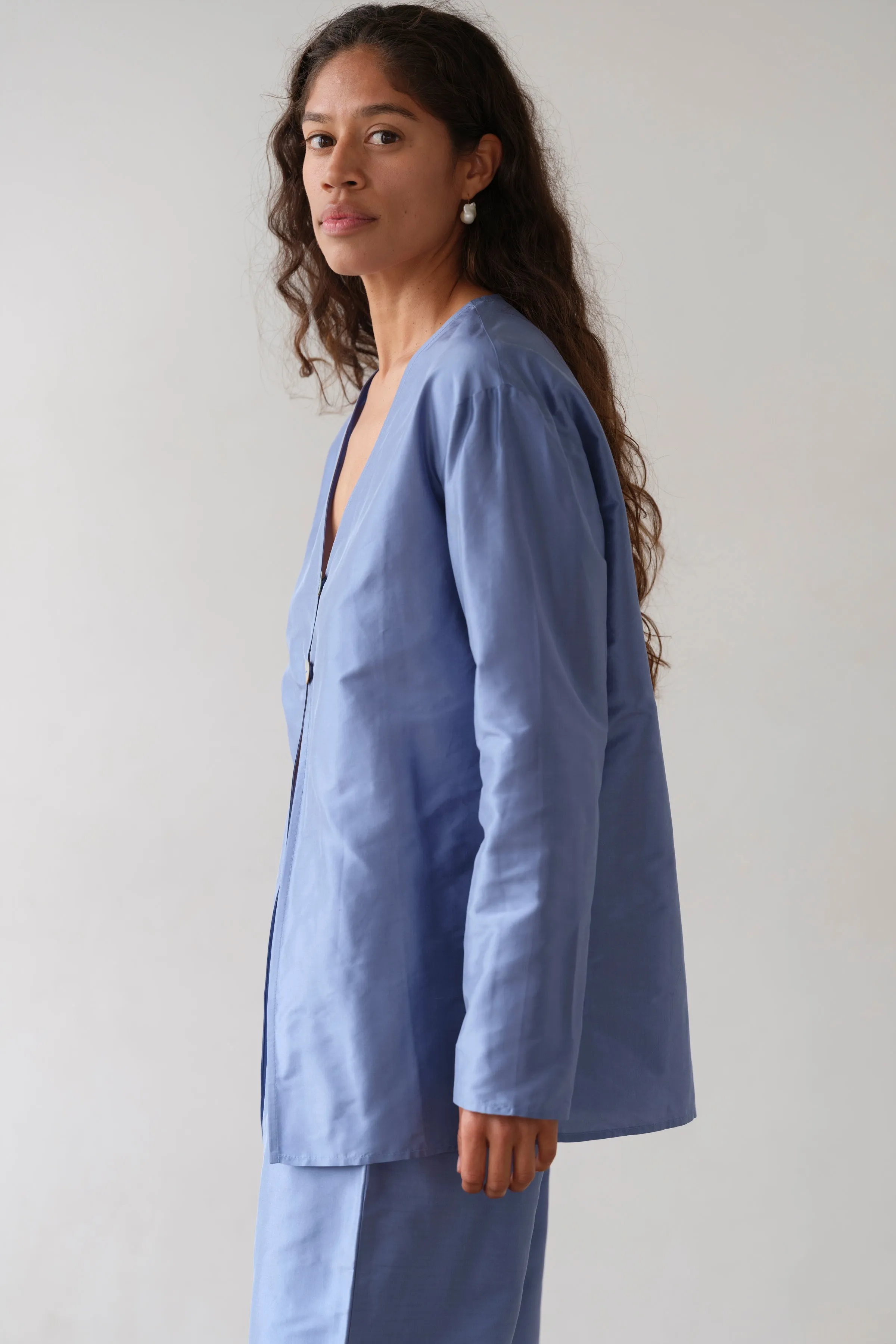 The Taffeta Split Top sold by DONNI. product image thumbnail 4