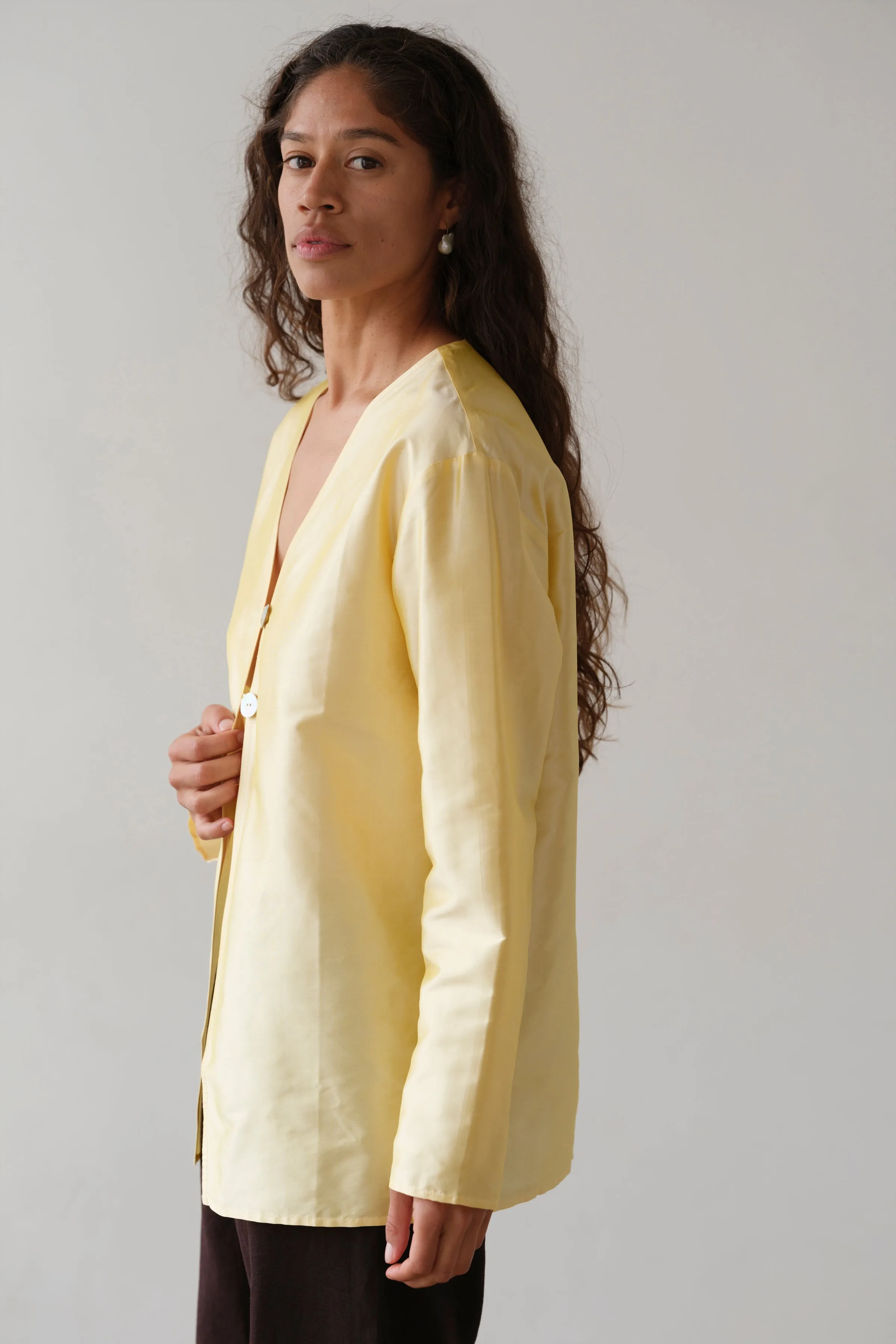 The Taffeta Split Top sold by DONNI. product image thumbnail 4