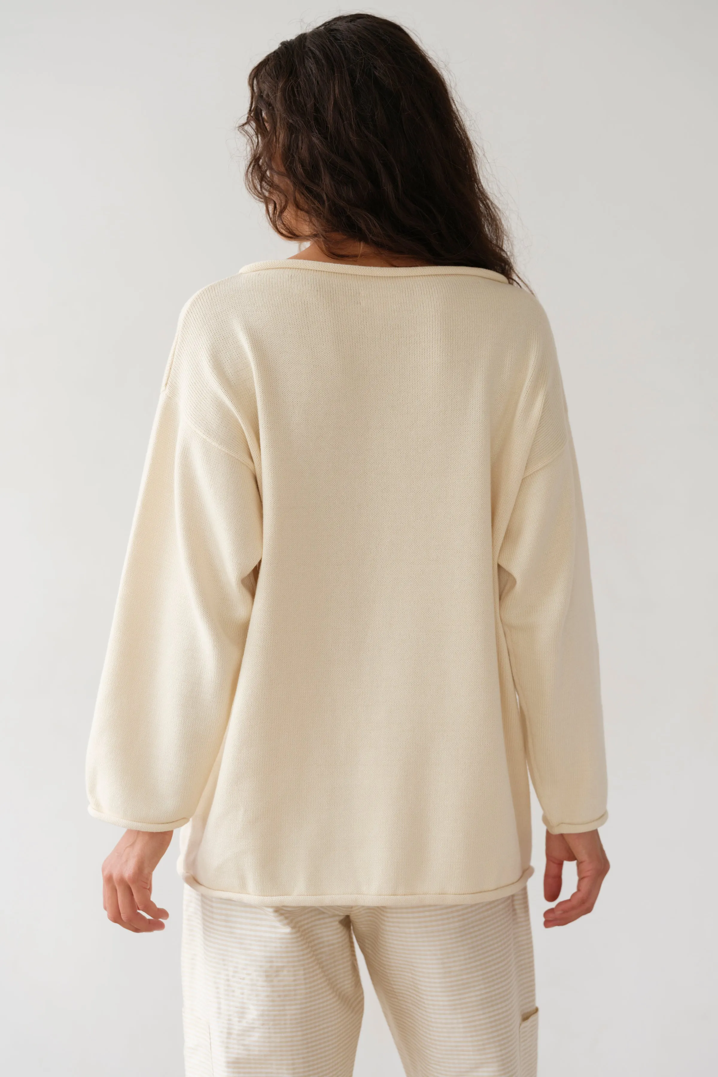 The Cotton Knit Boat Neck Sweater sold by DONNI. product image thumbnail 5