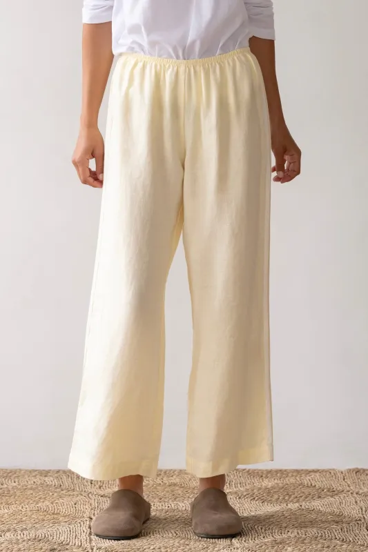 The Linen Crop Stripe Pant sold by DONNI.