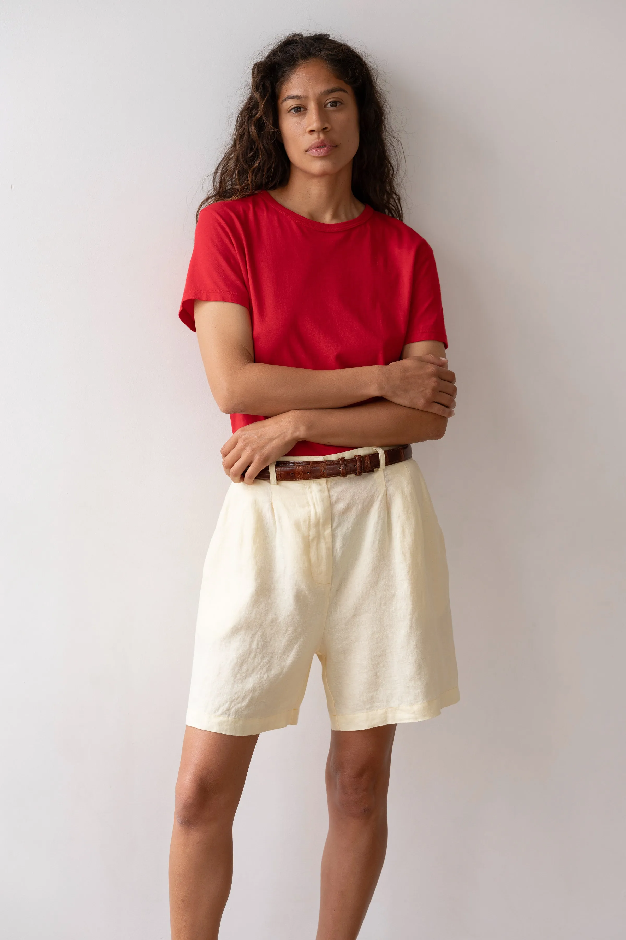 The Linen Pleated Short sold by DONNI. product image thumbnail 3
