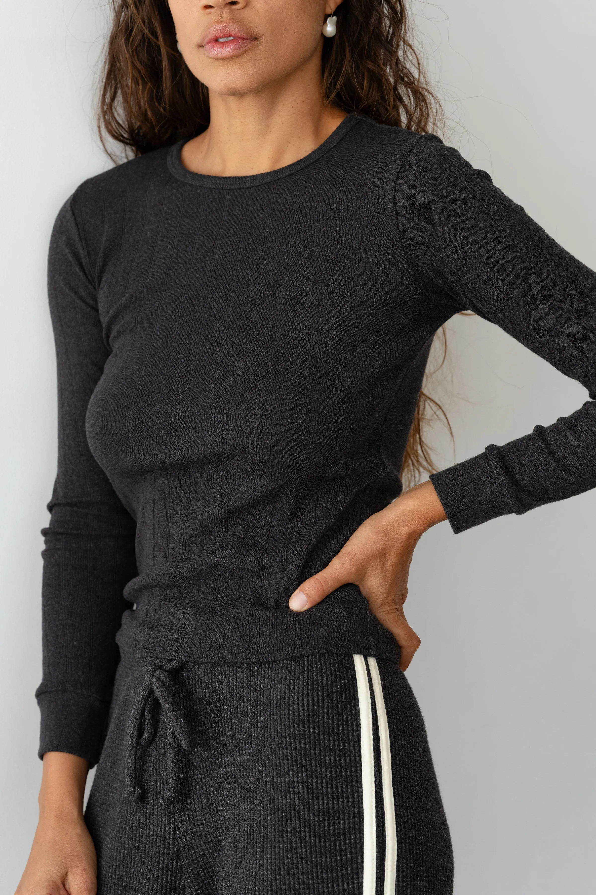 The Pointelle Long Sleeve sold by DONNI. product image thumbnail 3