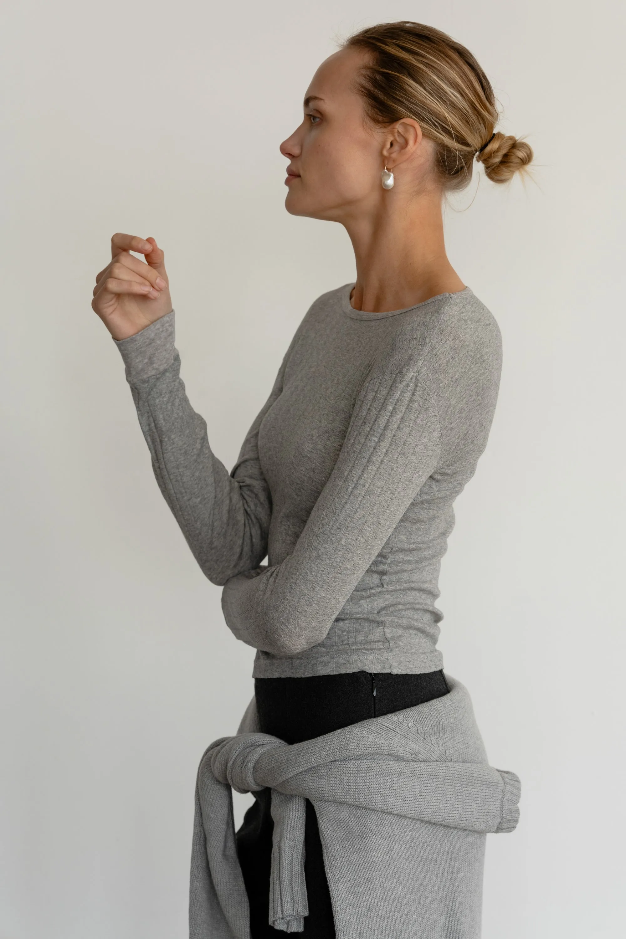 The Pointelle Long Sleeve sold by DONNI. product image thumbnail 4