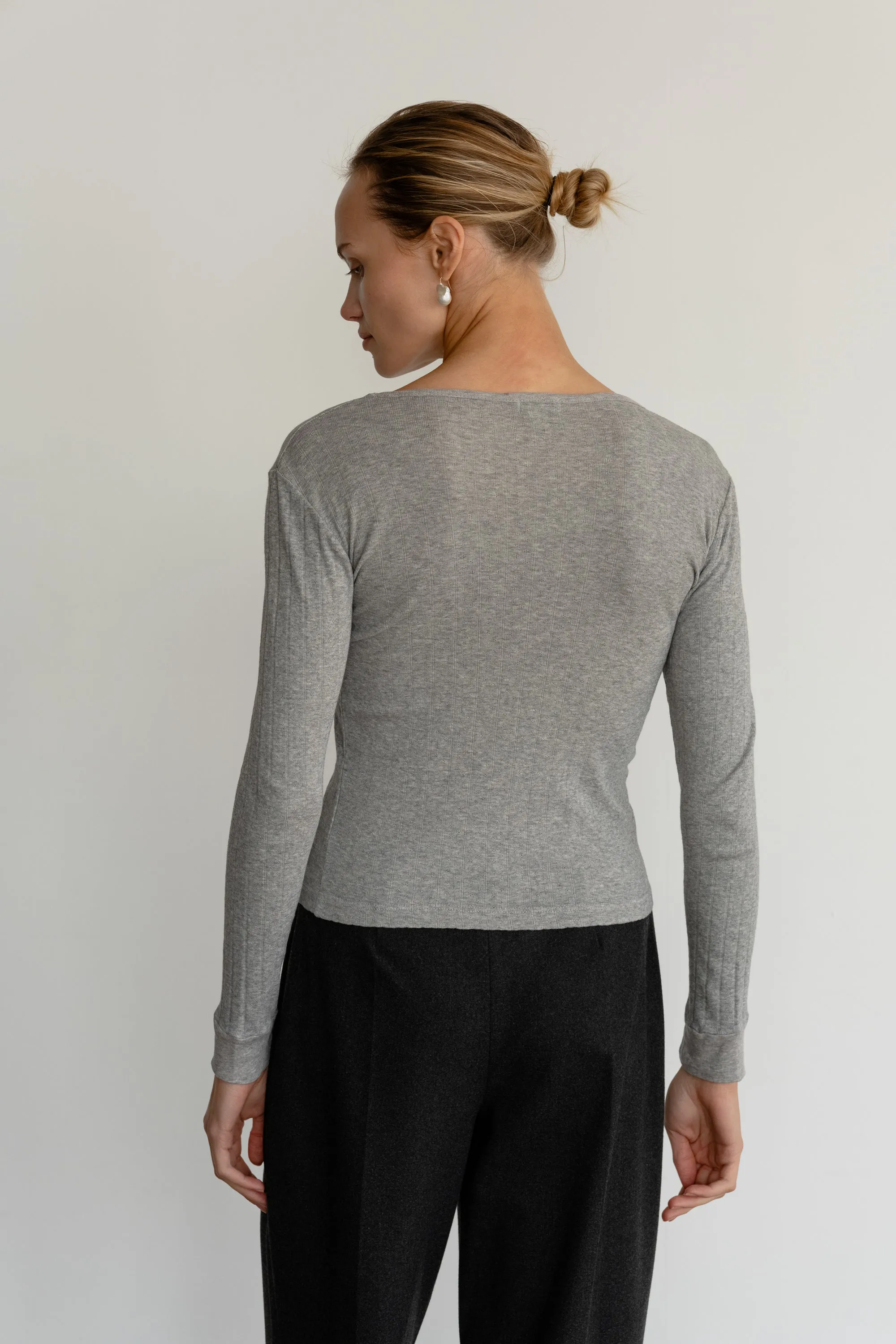 The Pointelle Long Sleeve sold by DONNI. product image thumbnail 5