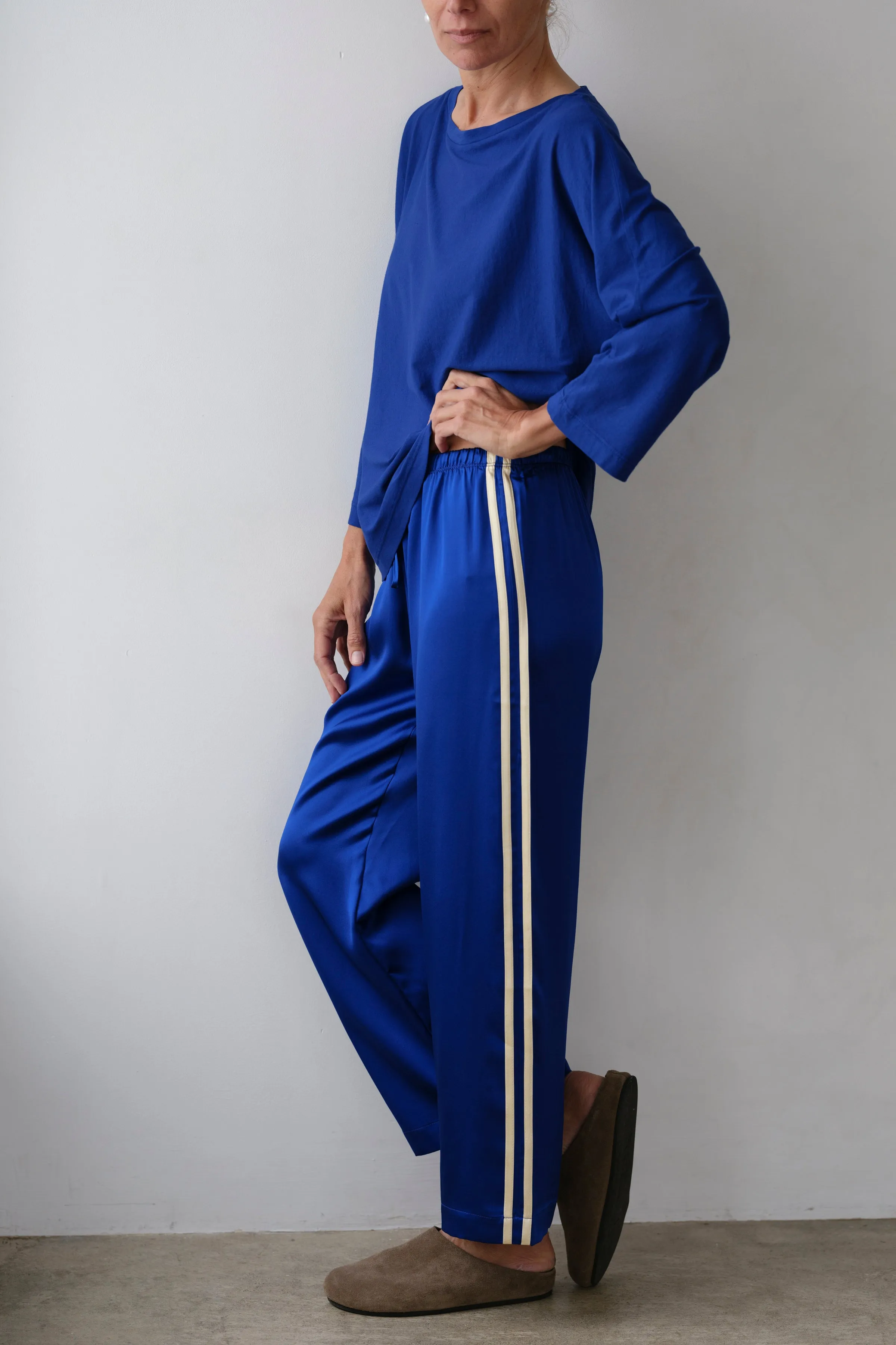 The Silk Stripe Crop Pant sold by DONNI. product image thumbnail 5