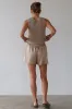 The Silk Lace Tap Short sold by DONNI.