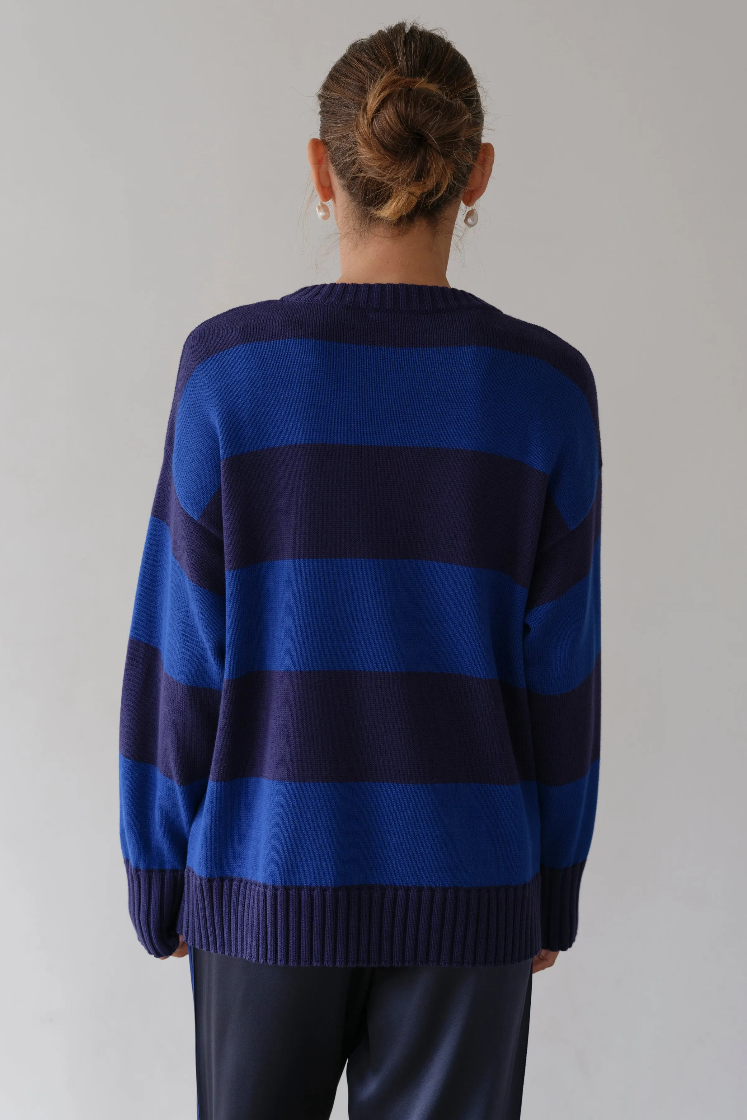 The Cotton Knit Stripe Crewneck Sweater sold by DONNI. product image thumbnail 4