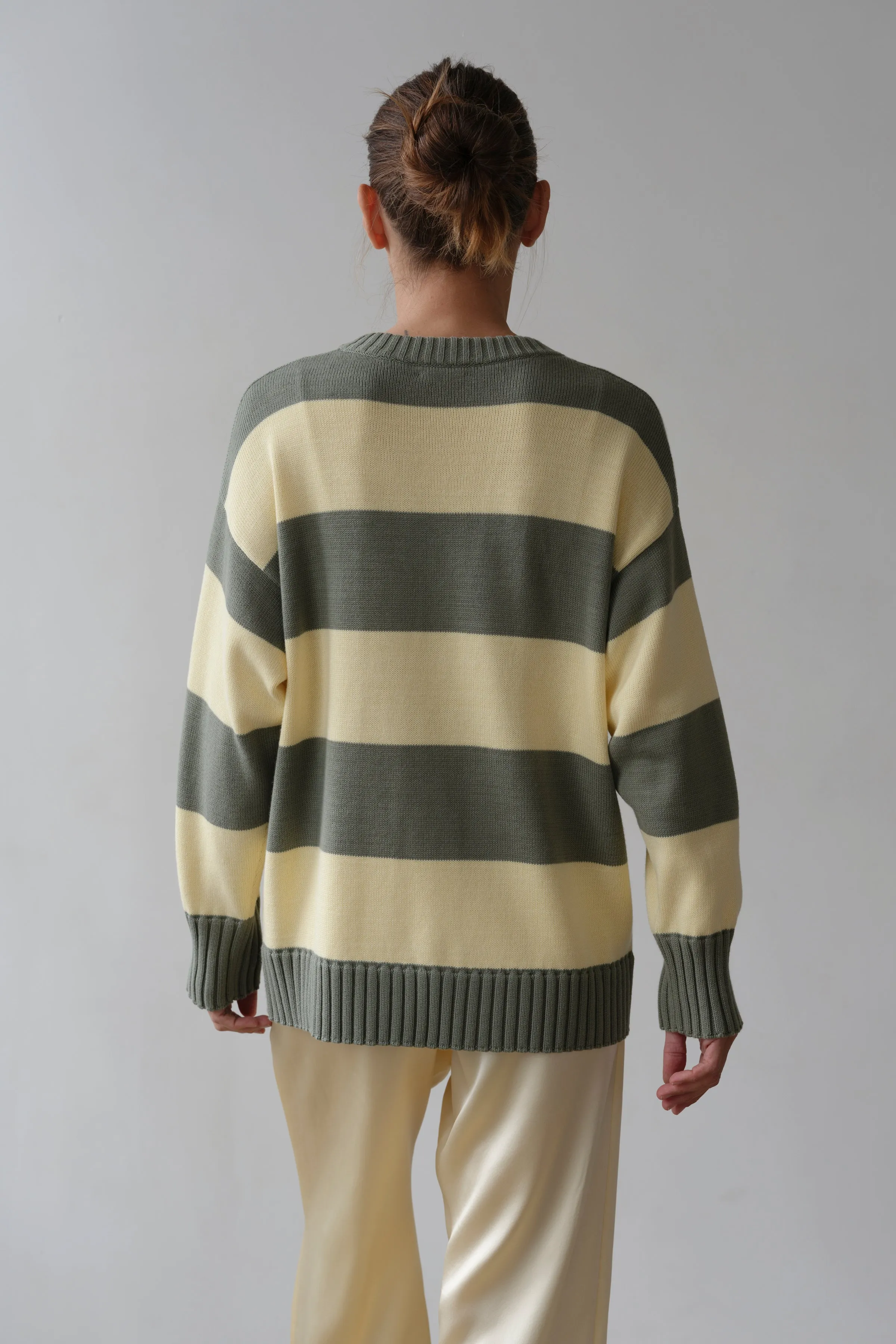 The Cotton Knit Stripe Crewneck Sweater sold by DONNI. product image thumbnail 5