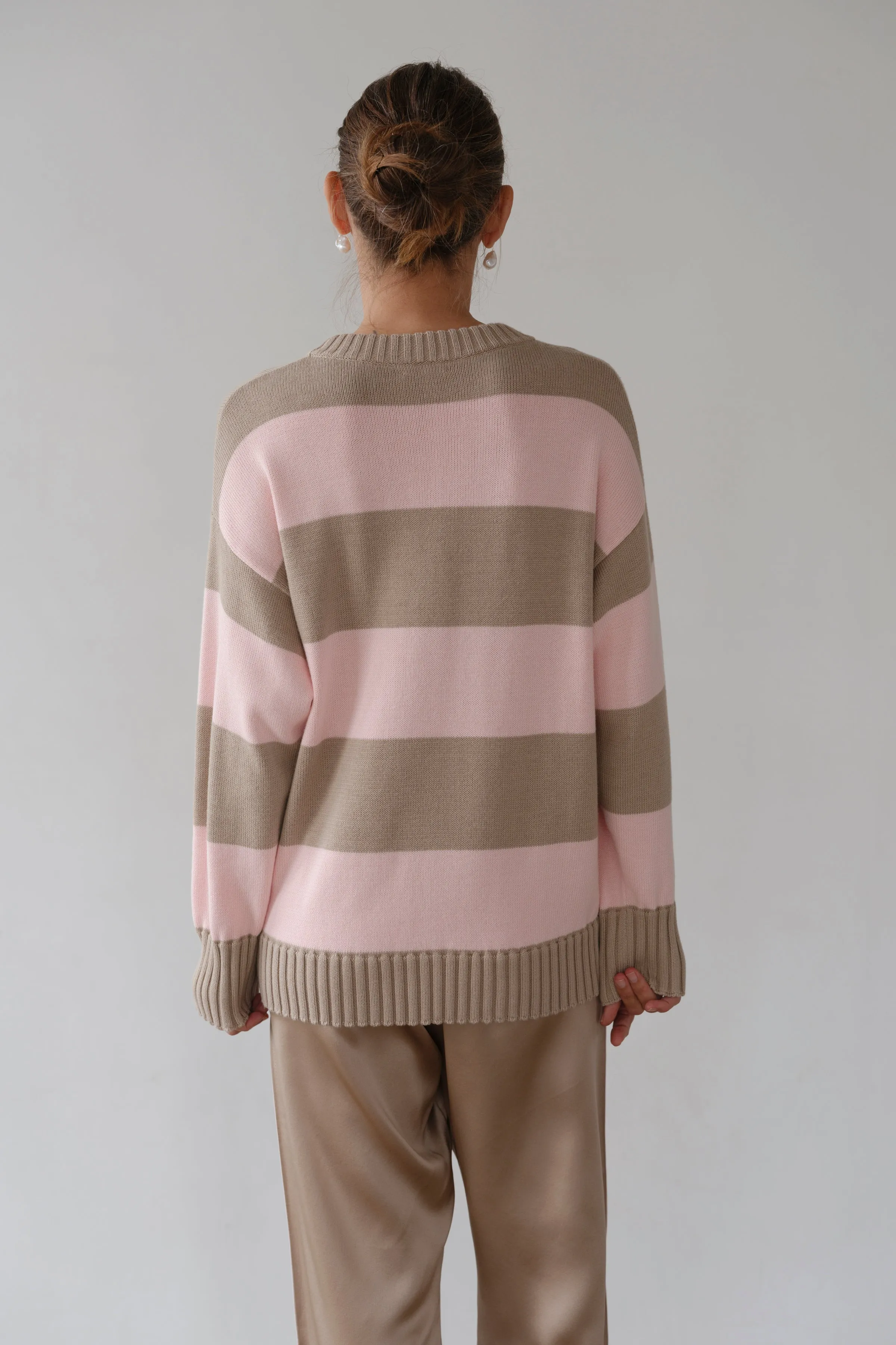 The Cotton Knit Stripe Crewneck Sweater sold by DONNI. product image thumbnail 4