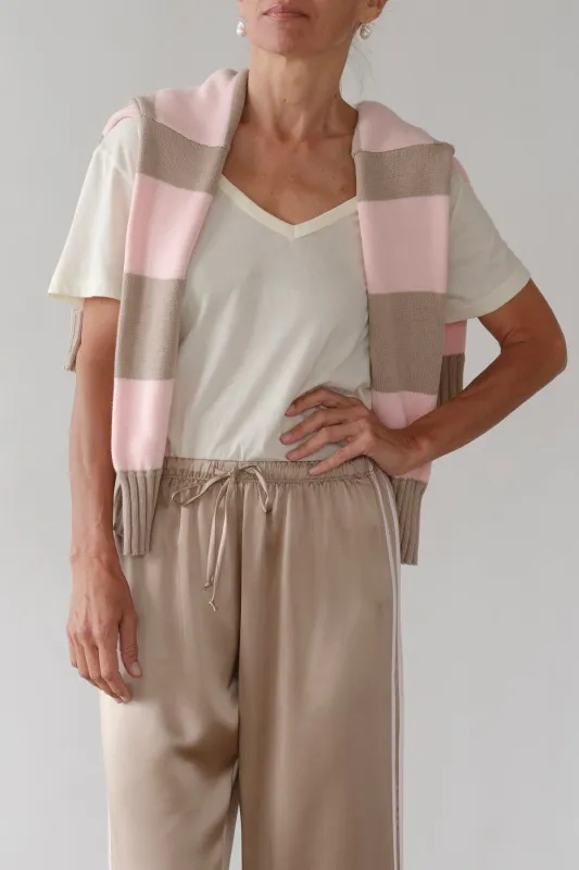 The Jersey Relaxed V-Neck sold by DONNI.