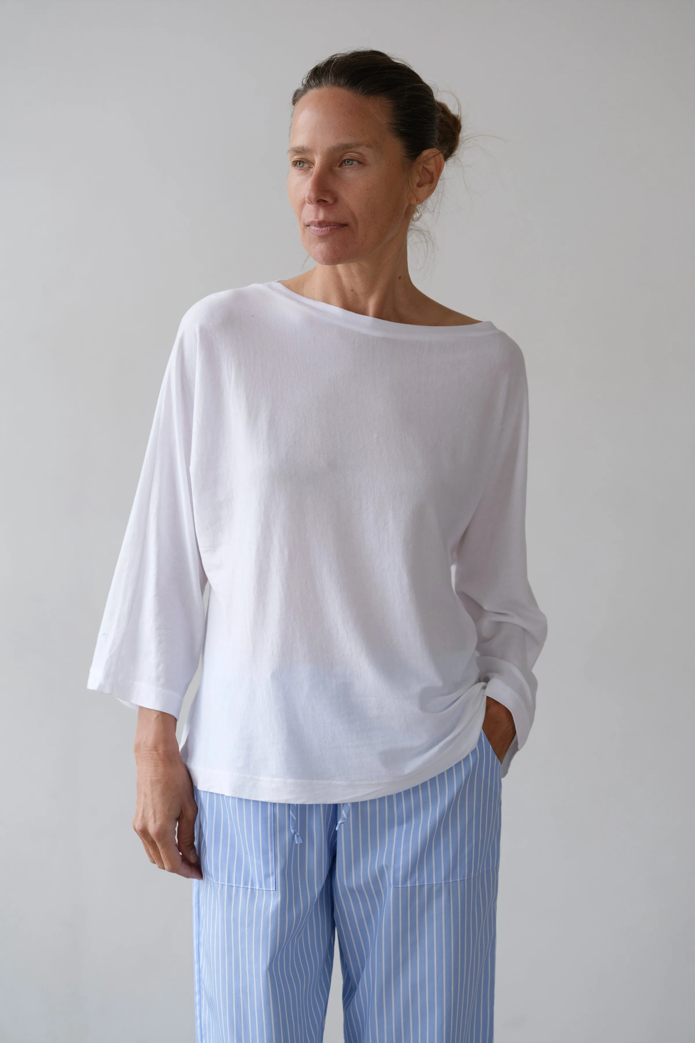 The Jersey Relaxed Boatneck sold by DONNI.