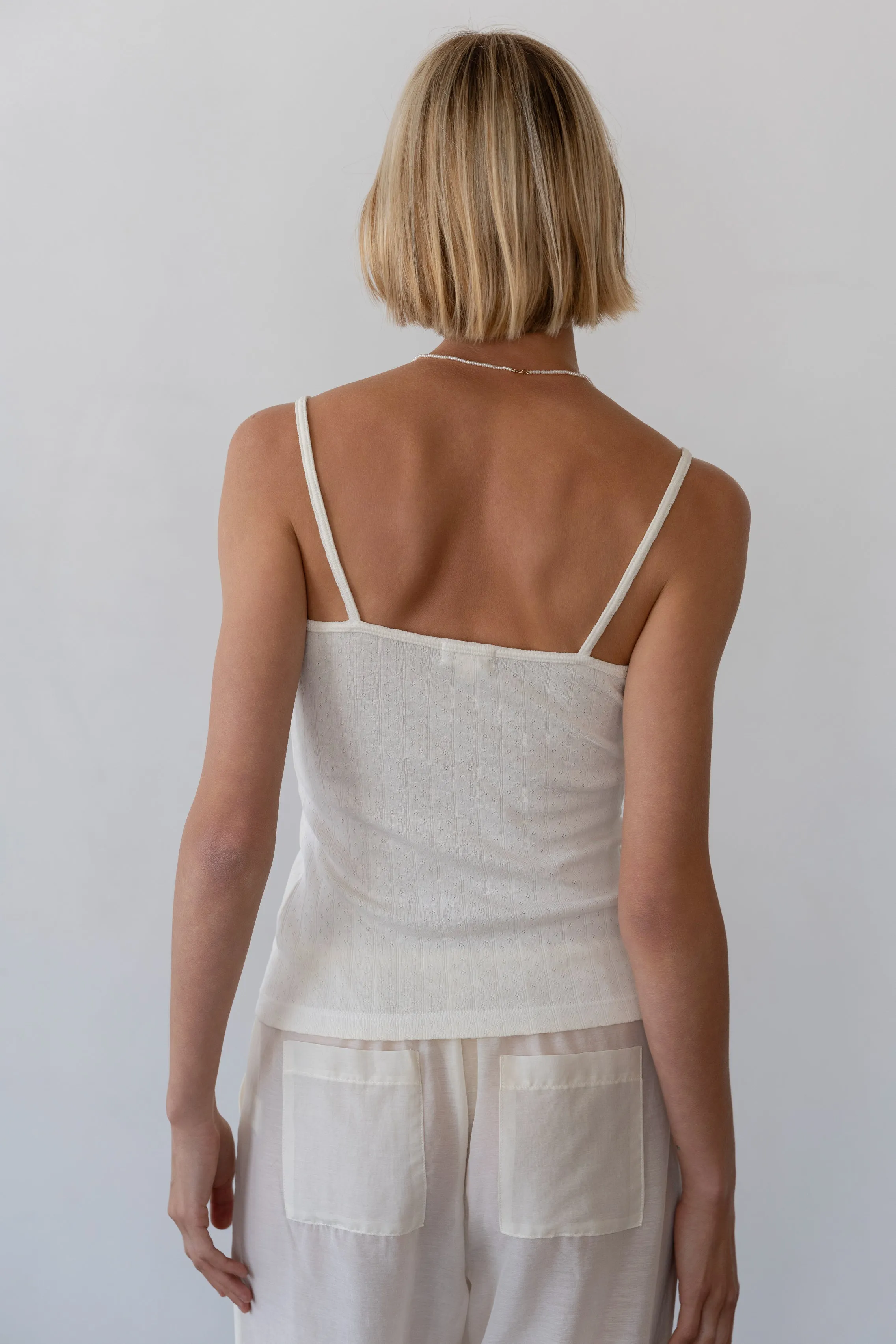 The Pointelle Cami Tank sold by DONNI. product image thumbnail 5