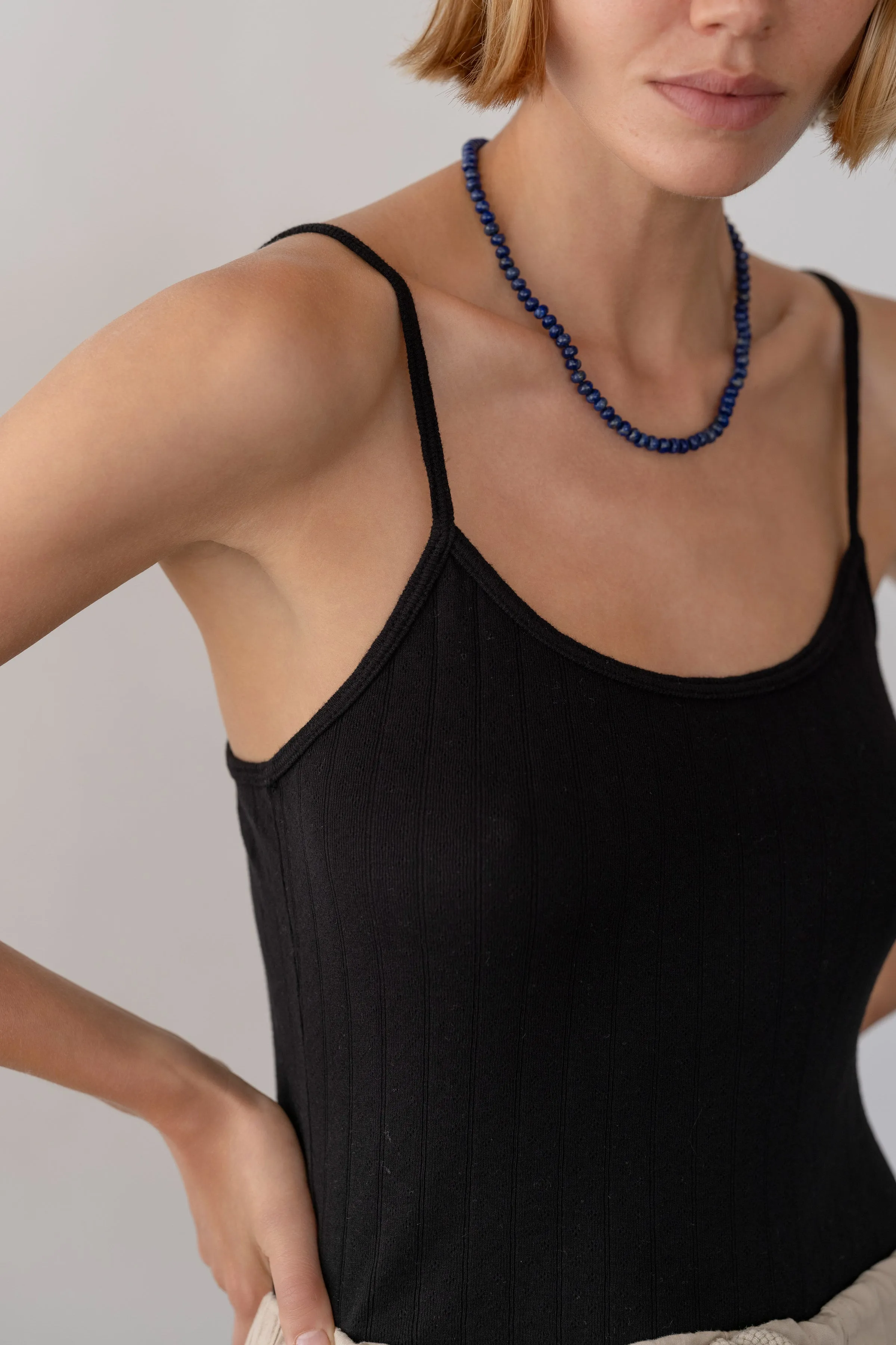 The Pointelle Cami Tank sold by DONNI. product image thumbnail 3