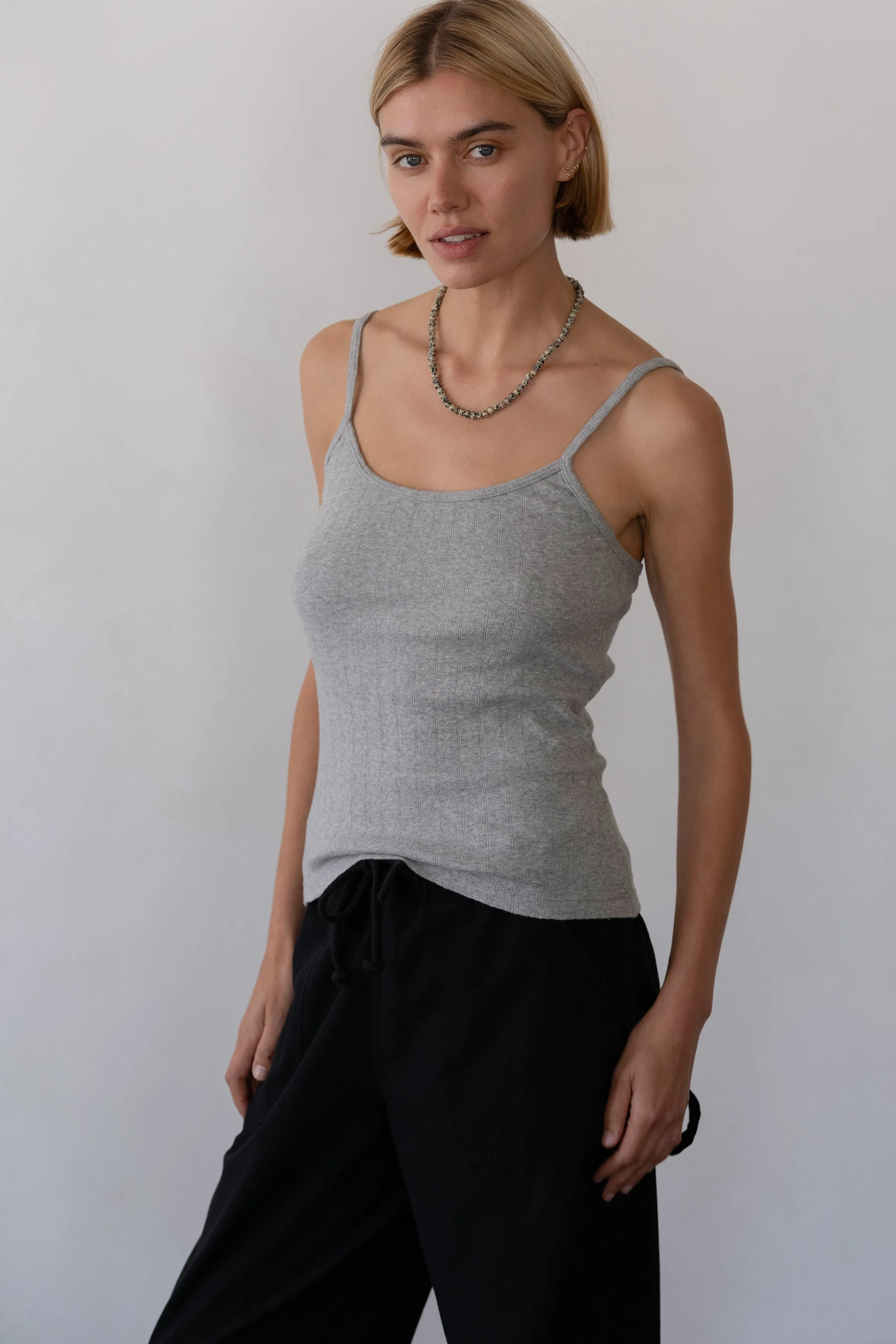 The Pointelle Cami Tank sold by DONNI. product image thumbnail 3
