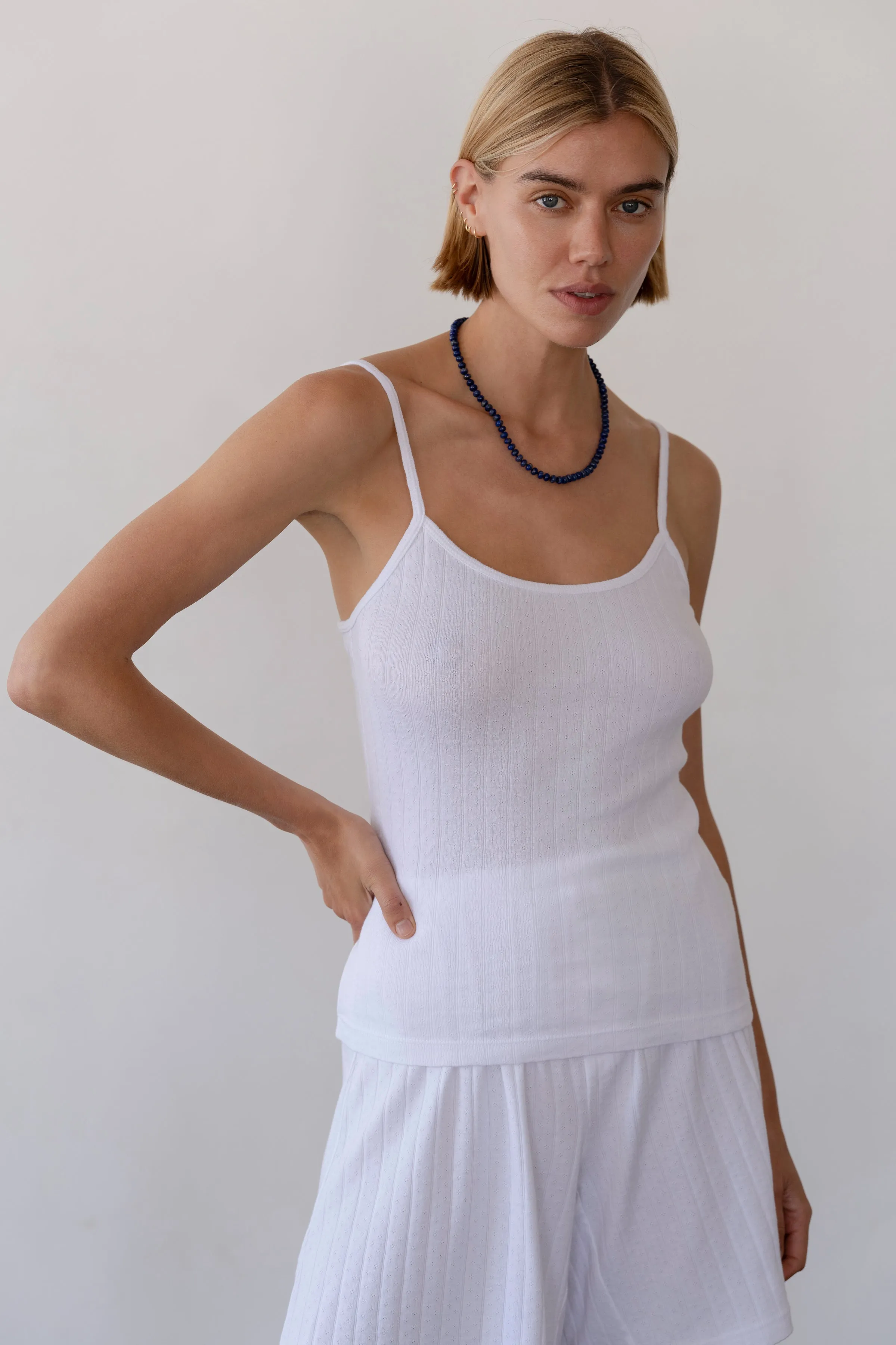 The Pointelle Cami Tank sold by DONNI. product image thumbnail 4