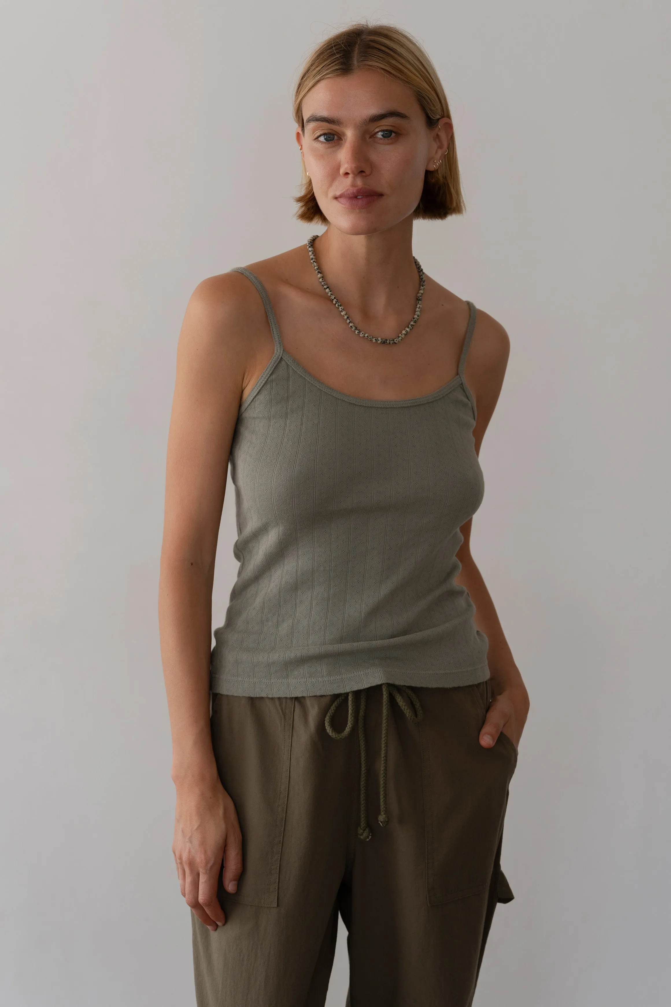 The Pointelle Cami Tank sold by DONNI. product image thumbnail 3