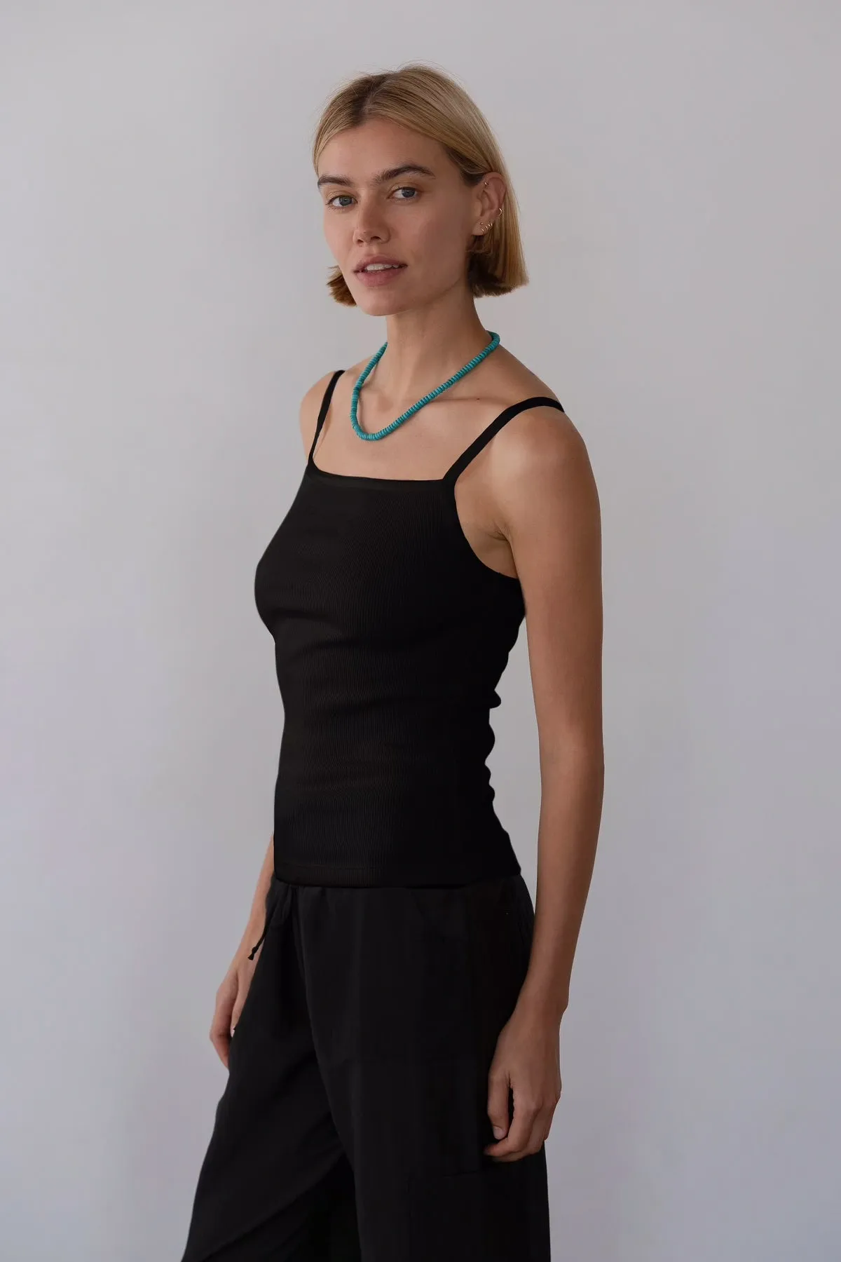 The Rib Satin Tank sold by DONNI. product image thumbnail 3