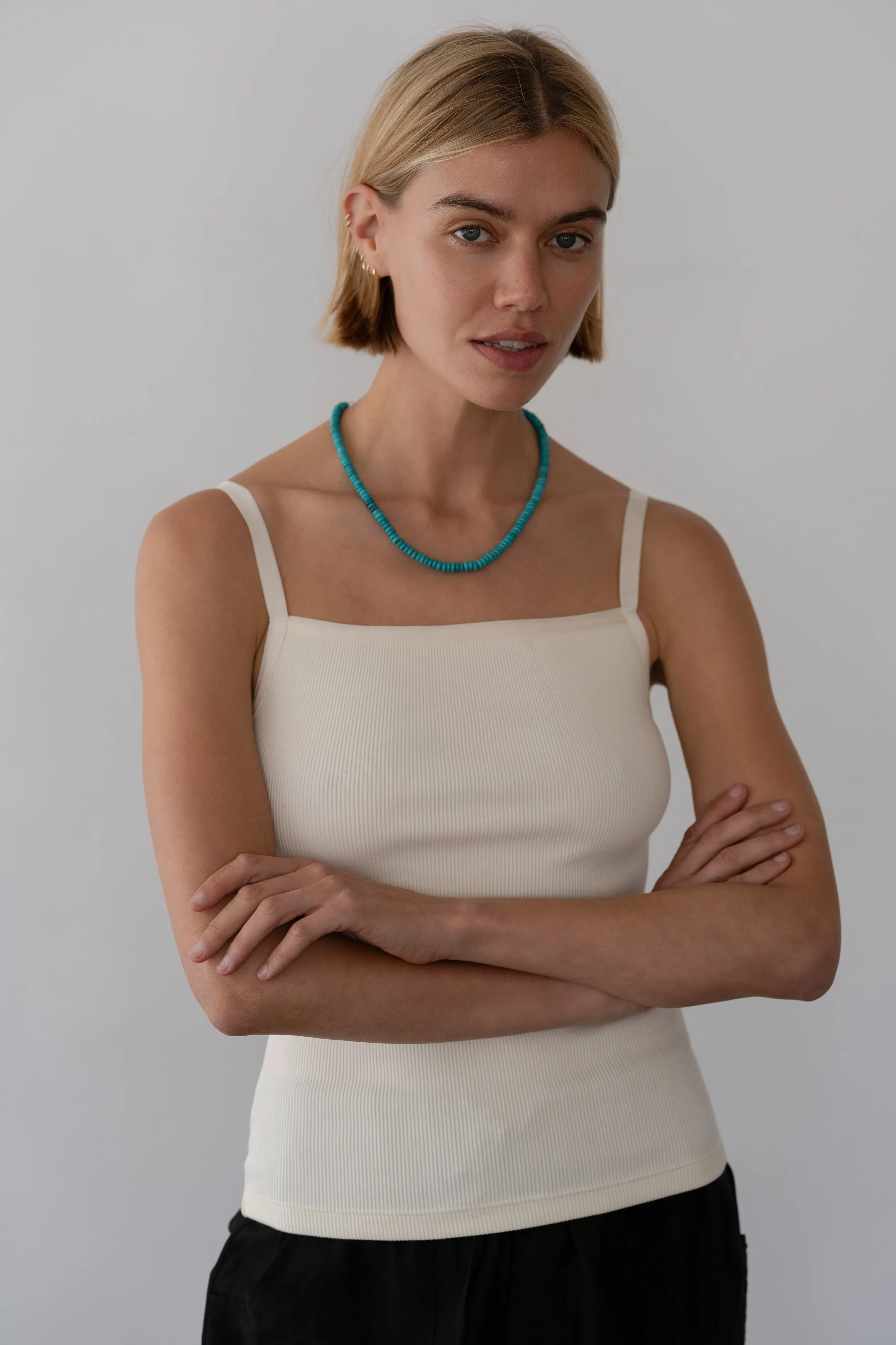 The Rib Satin Tank sold by DONNI. product image thumbnail 3