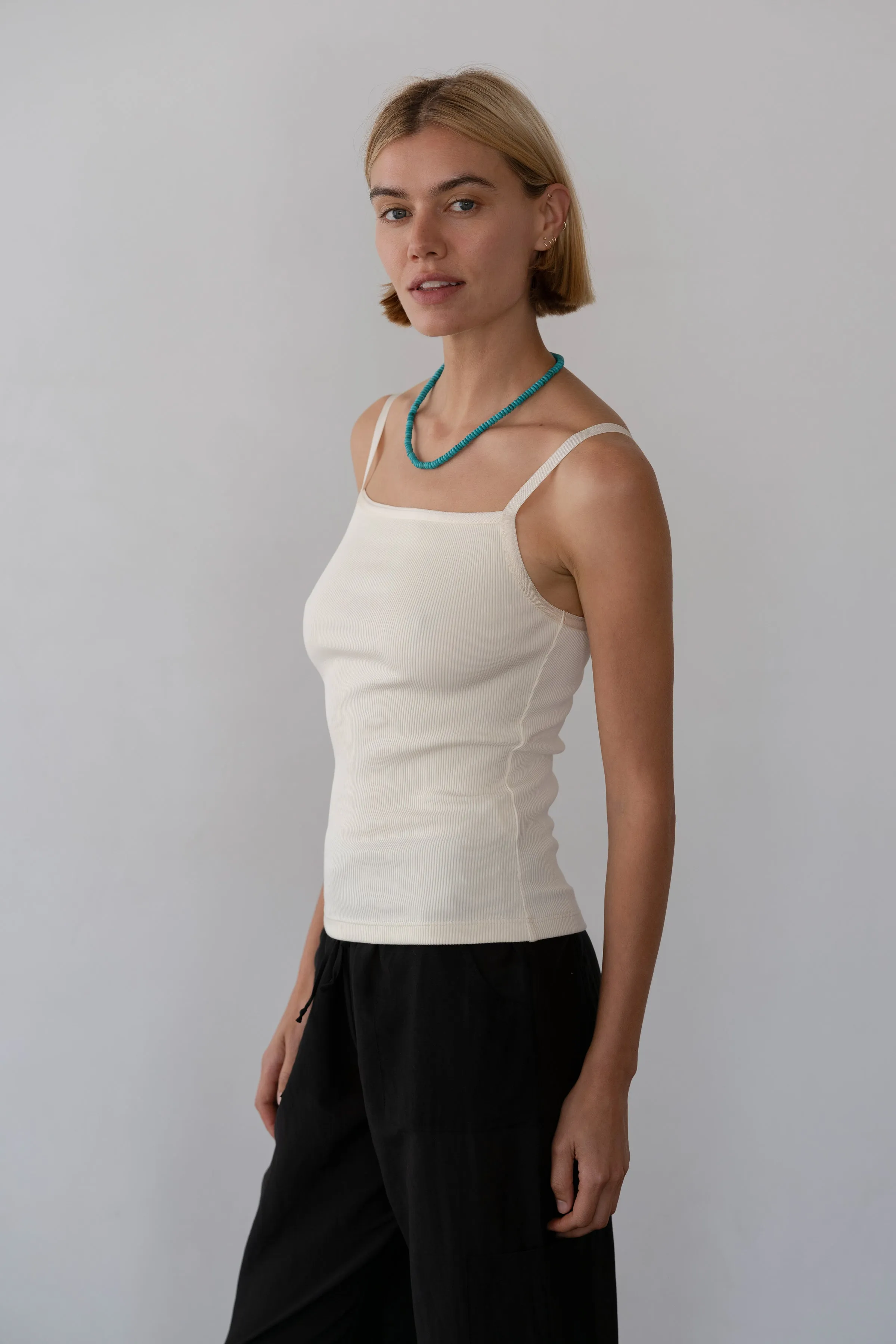 The Rib Satin Tank sold by DONNI. product image thumbnail 4