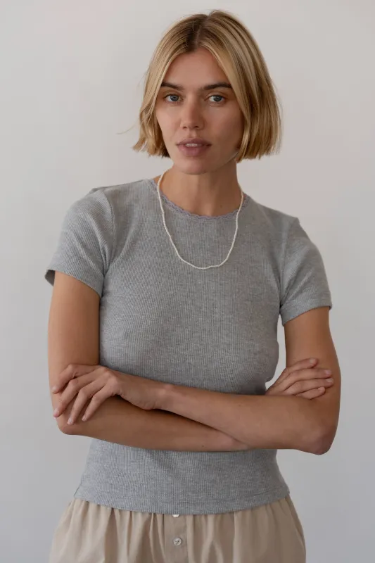 The Vintage Rib Lace Tee sold by DONNI.