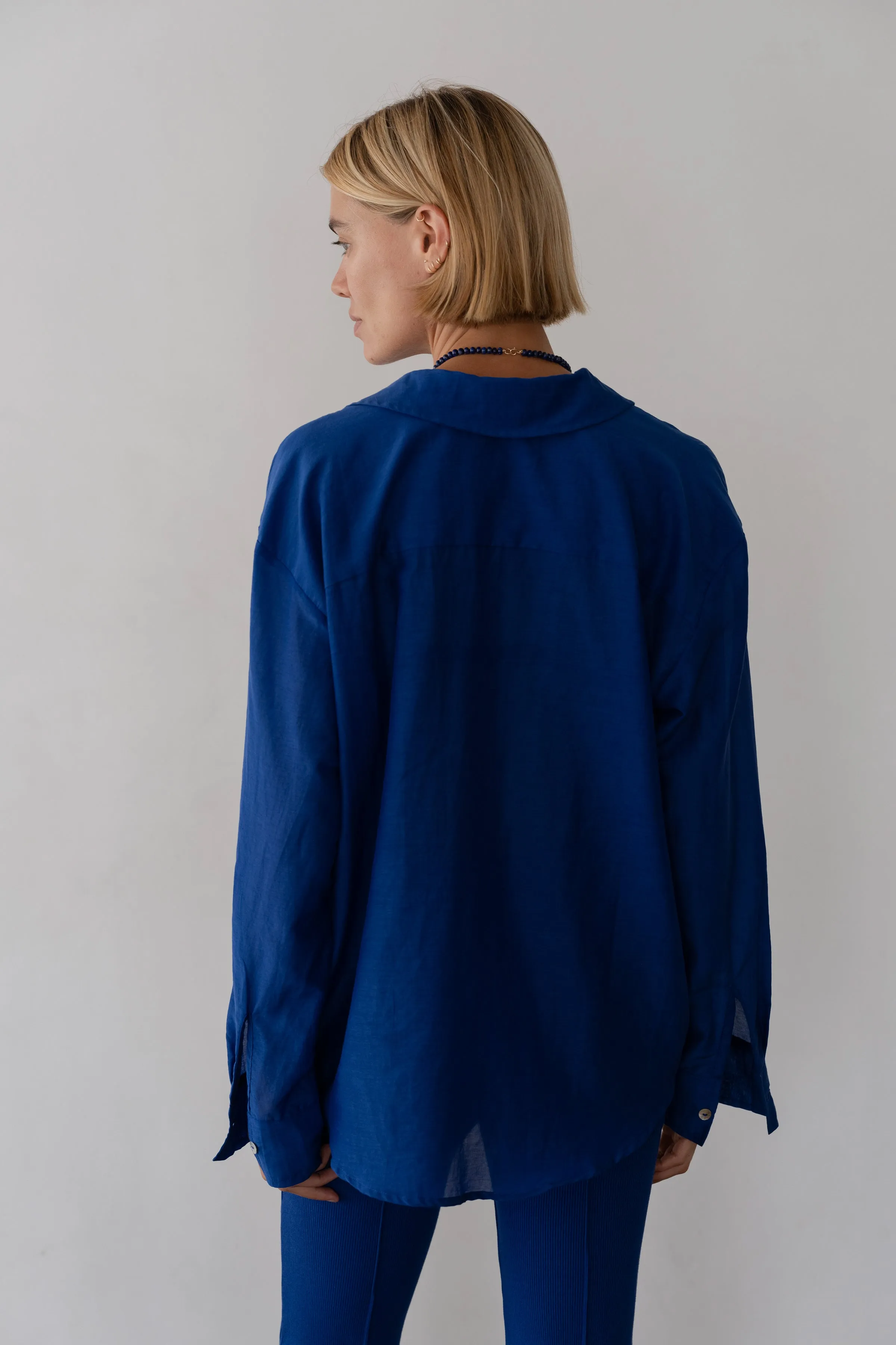 The Silk Cotton Sheer Shirt sold by DONNI. product image thumbnail 5