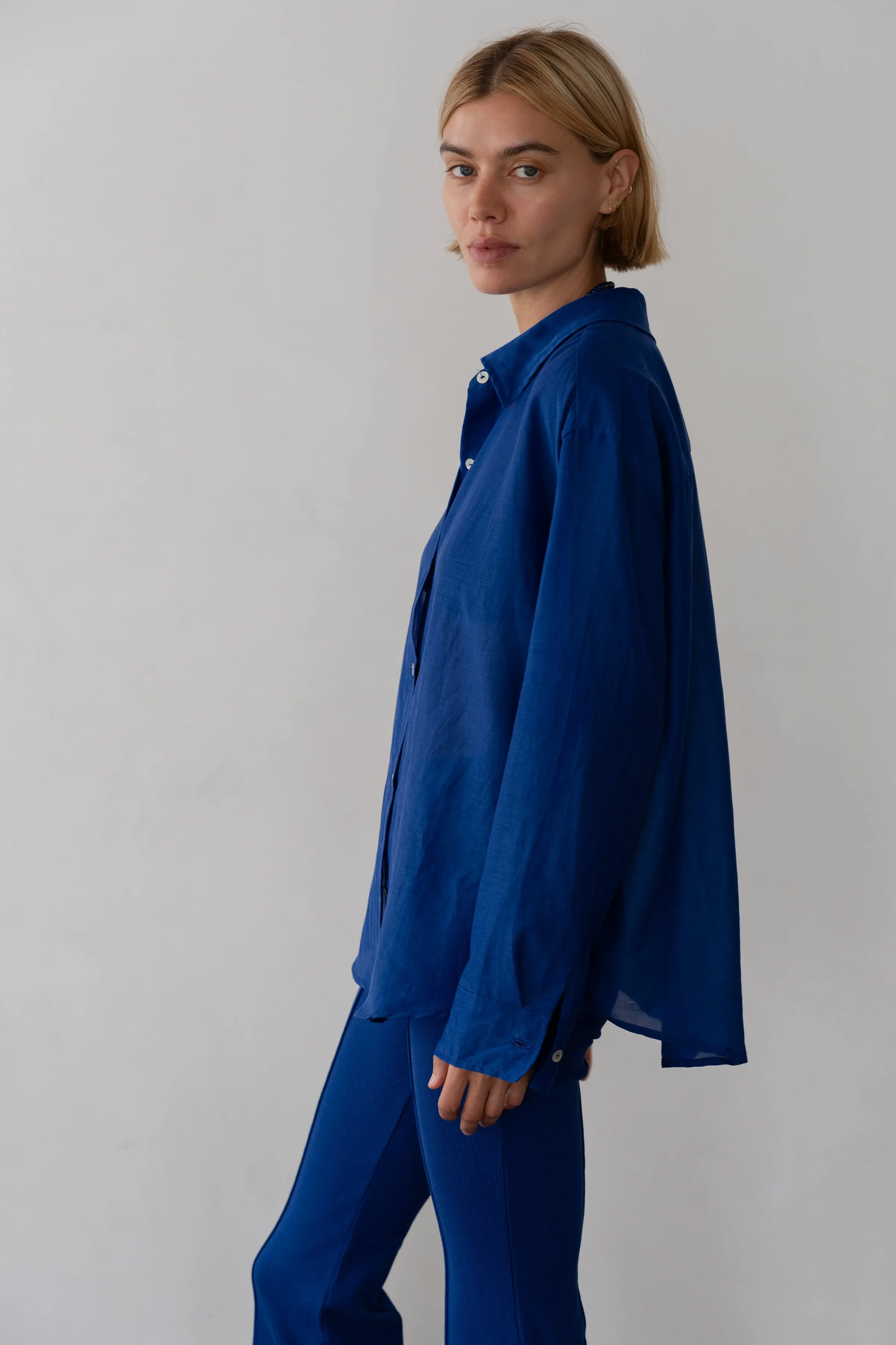 The Silk Cotton Sheer Shirt sold by DONNI. product image thumbnail 3