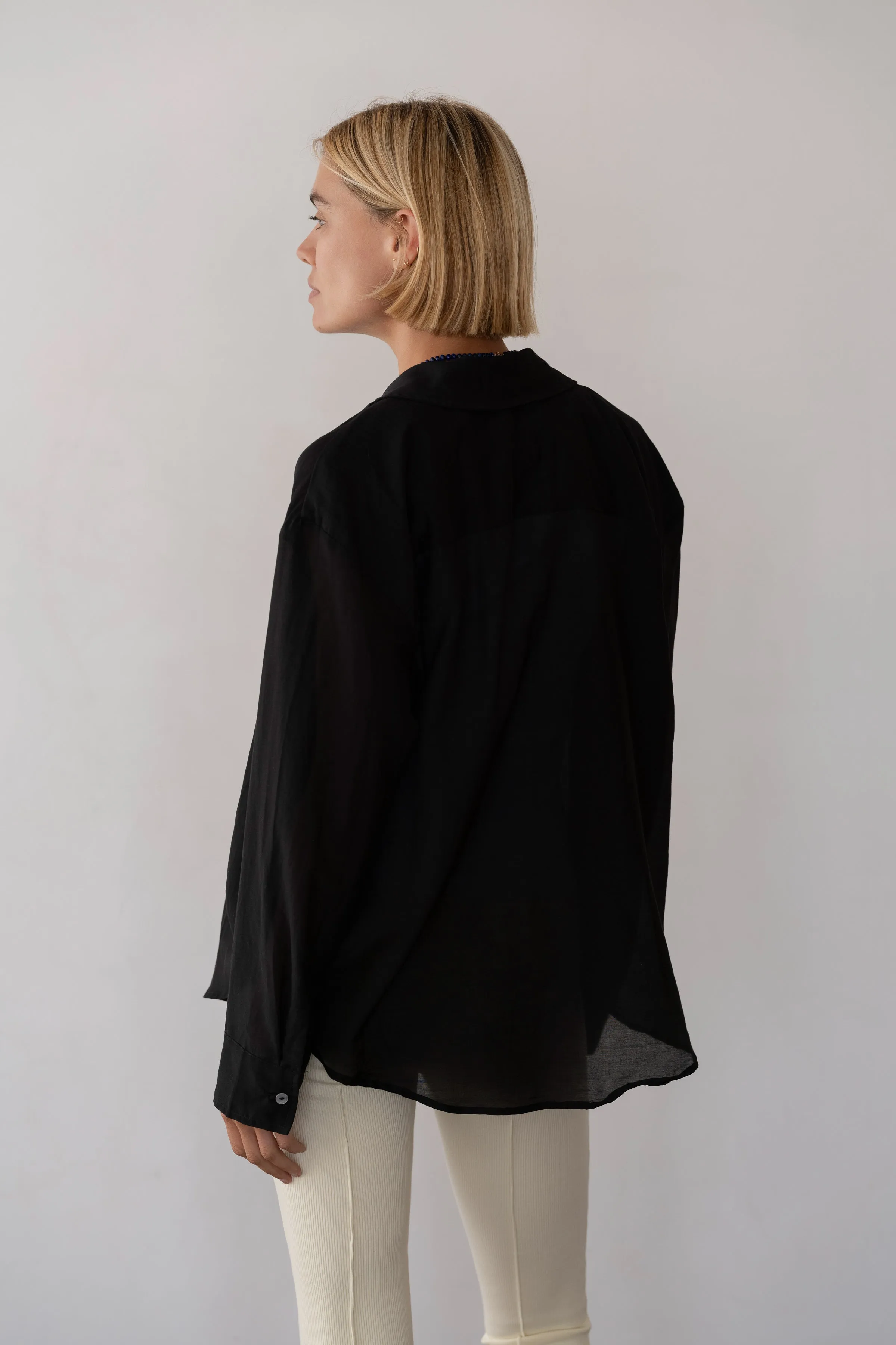 The Silk Cotton Sheer Shirt sold by DONNI. product image thumbnail 4