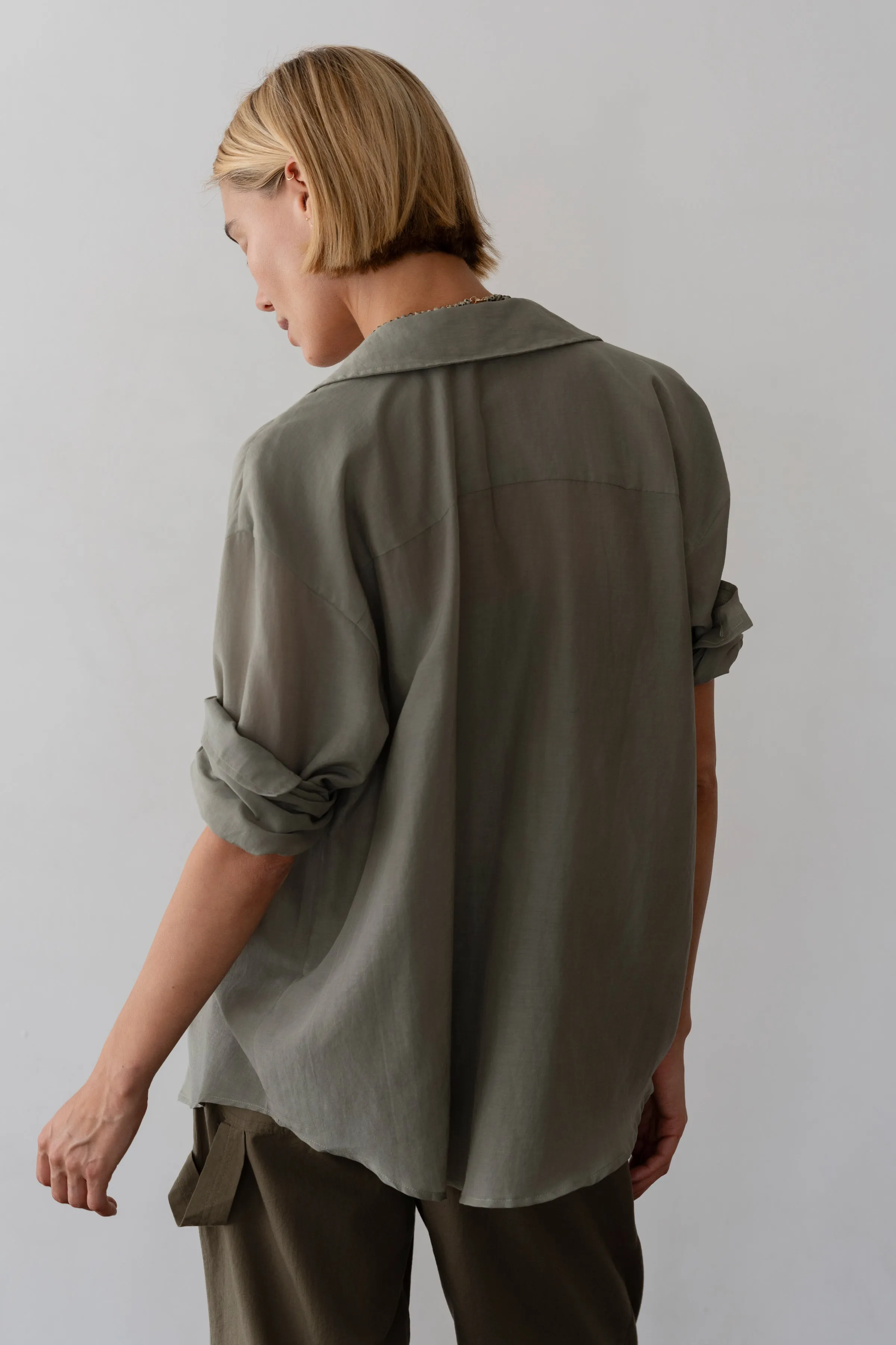 The Silk Cotton Sheer Shirt sold by DONNI. product image thumbnail 5