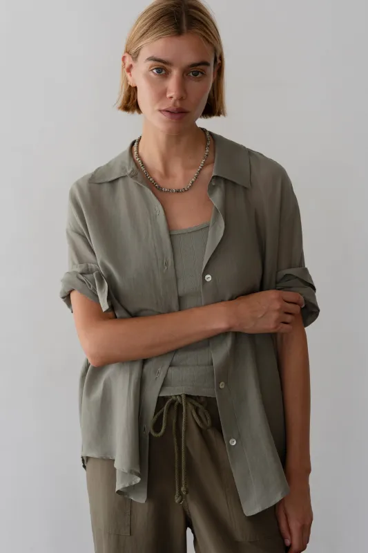 The Silk Cotton Sheer Shirt sold by DONNI.