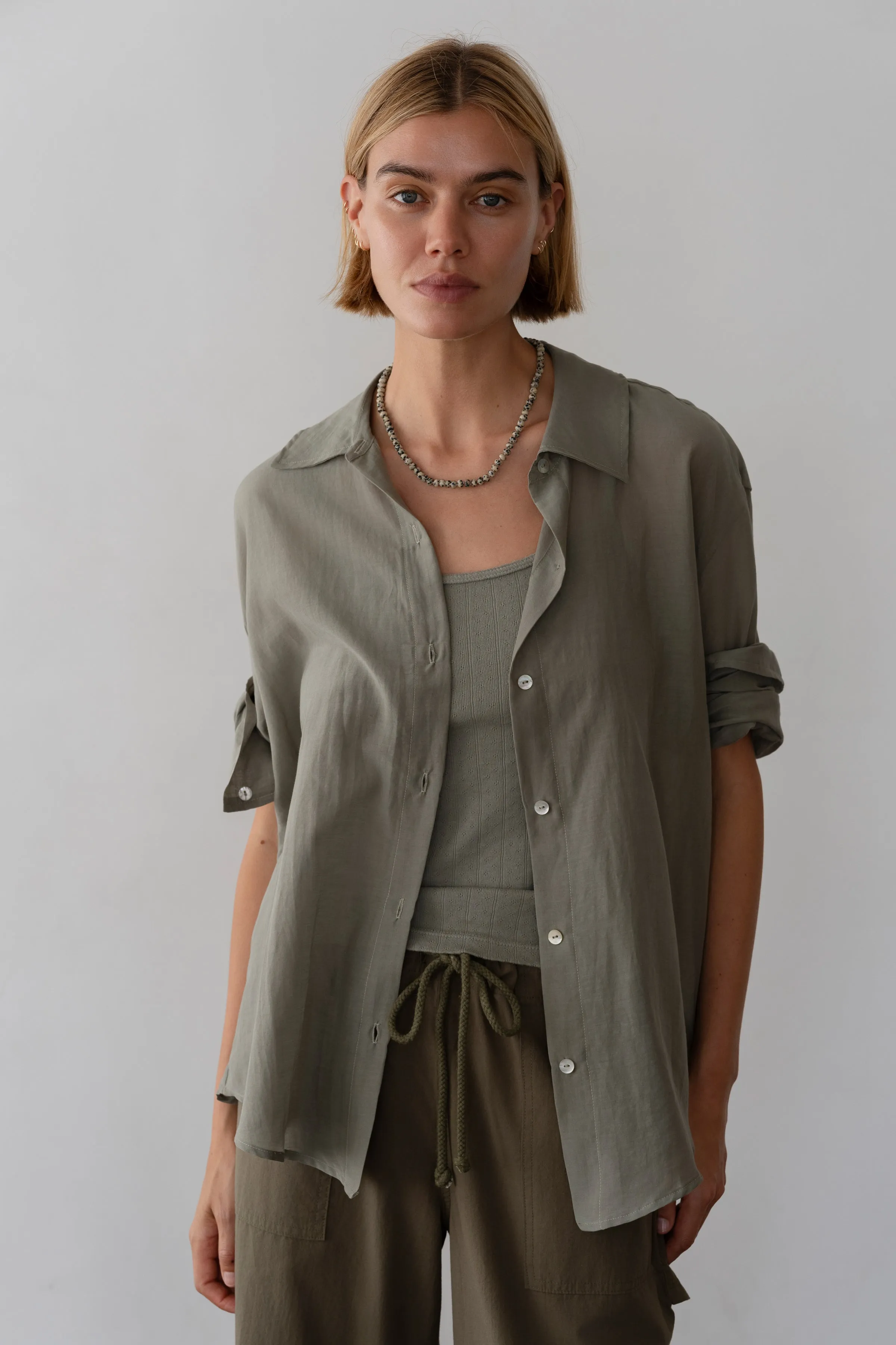 The Silk Cotton Sheer Shirt sold by DONNI. product image thumbnail 3