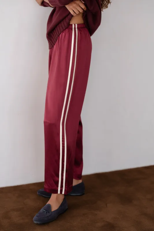 The Silk Stripe Crop Pant sold by DONNI.