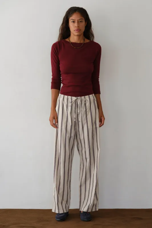 The Pop Stripe Drawstring Pant sold by DONNI.