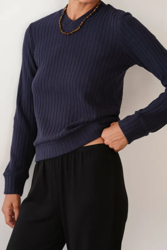 The Sweater Rib V-Neck sold by DONNI.