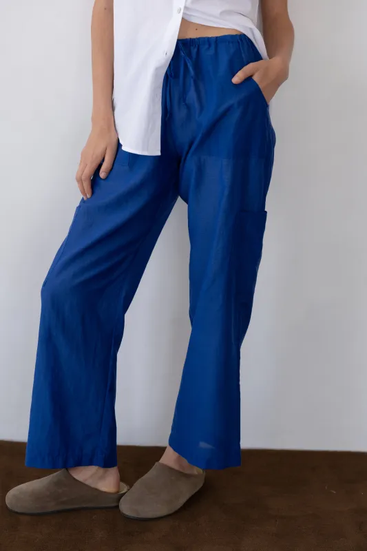 The Silk Cotton Sheer Cargo Pant sold by DONNI.