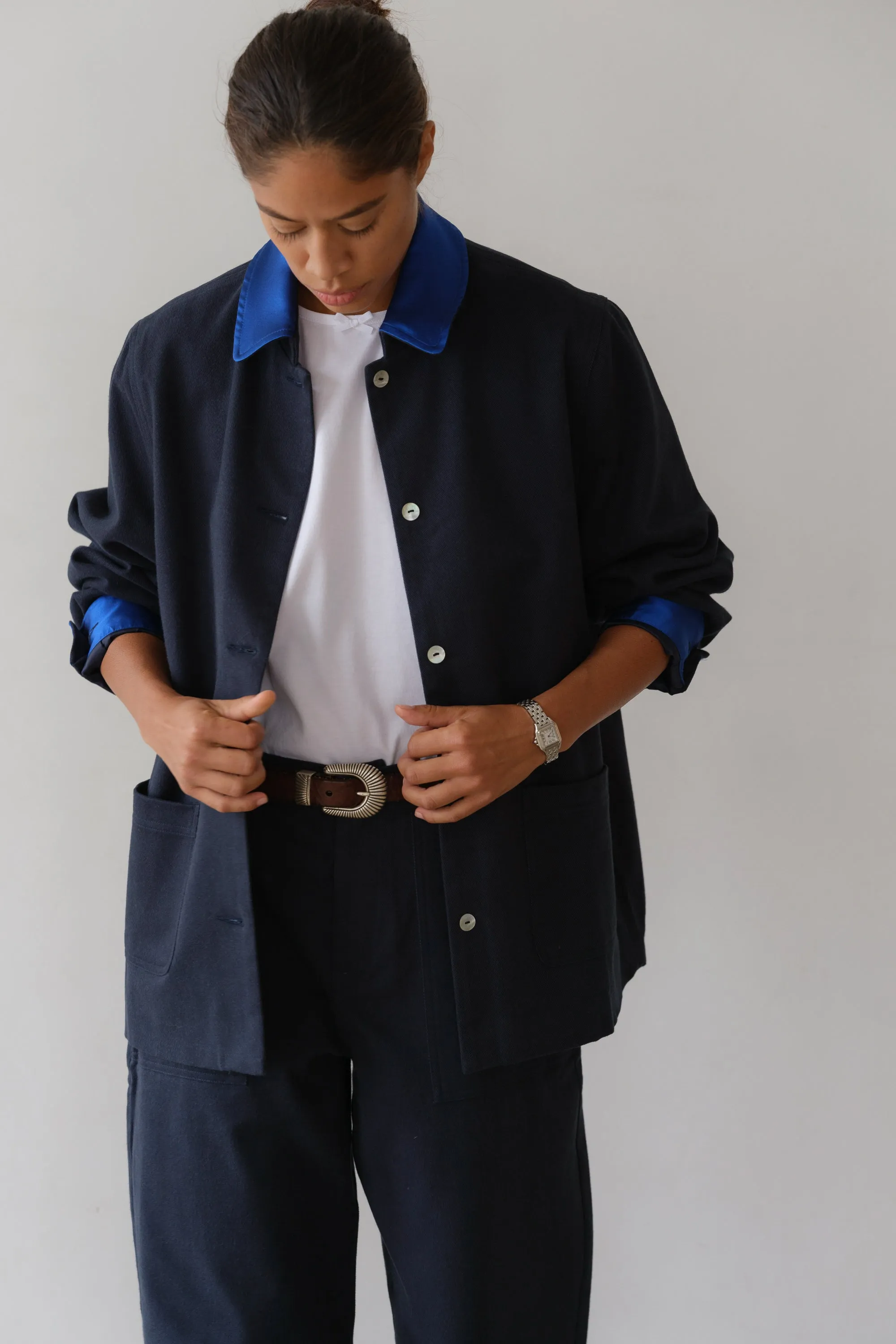 The Chino Contrast Jacket sold by DONNI.