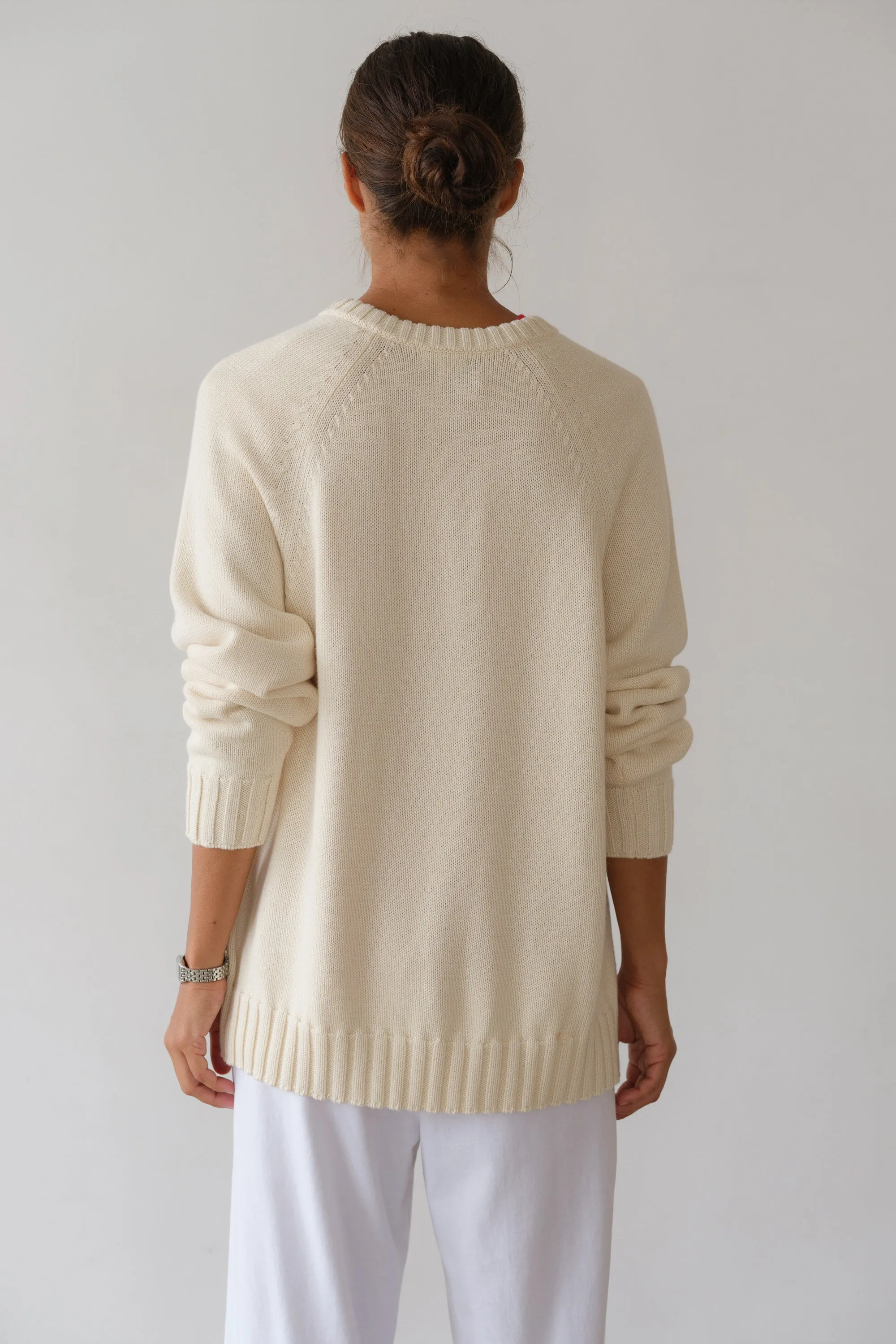 The Cotton Cashmere V-Neck Sweater sold by DONNI. product image thumbnail 5
