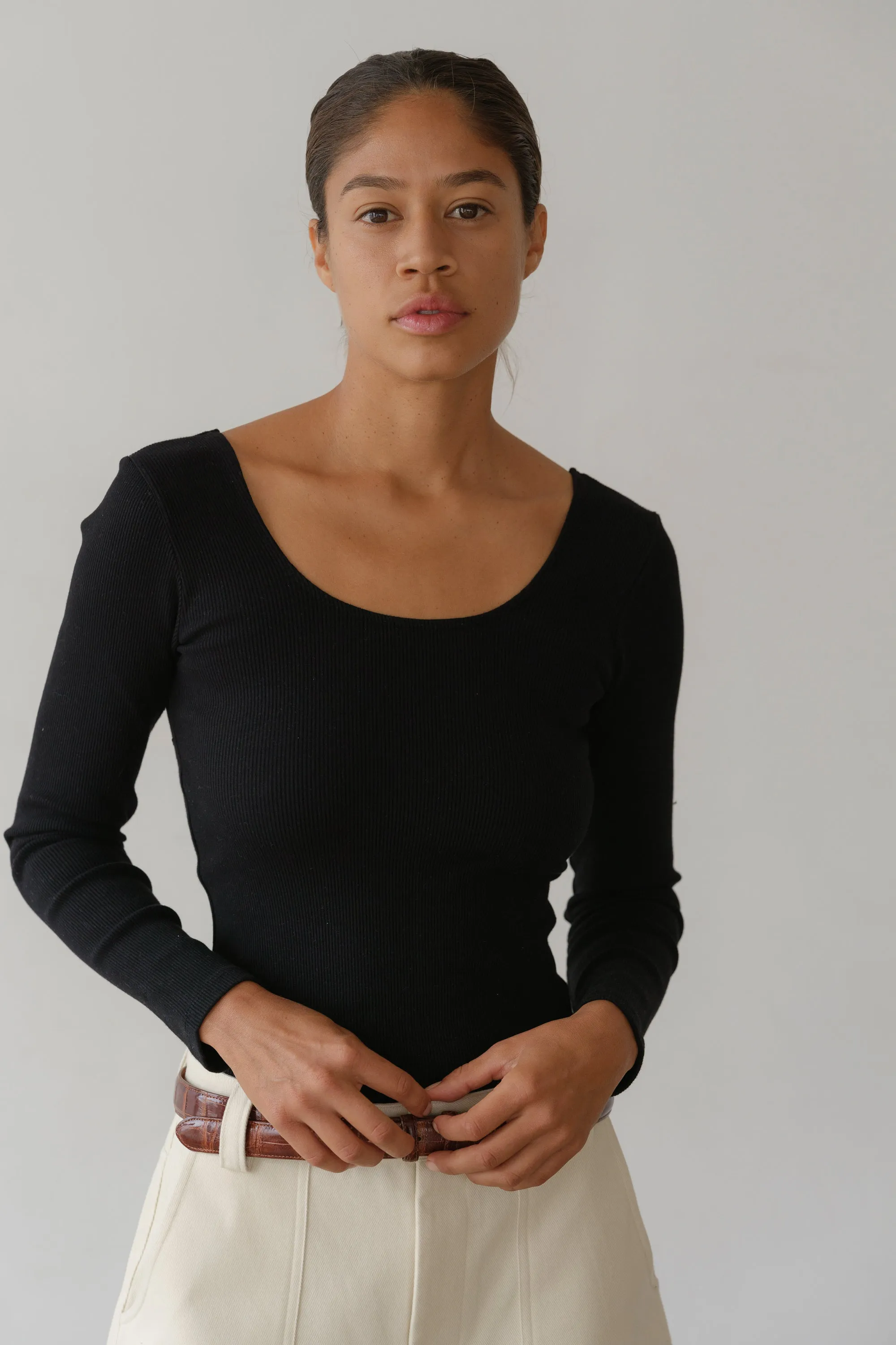 The Rib Scoop Long Sleeve sold by DONNI. product image thumbnail 3