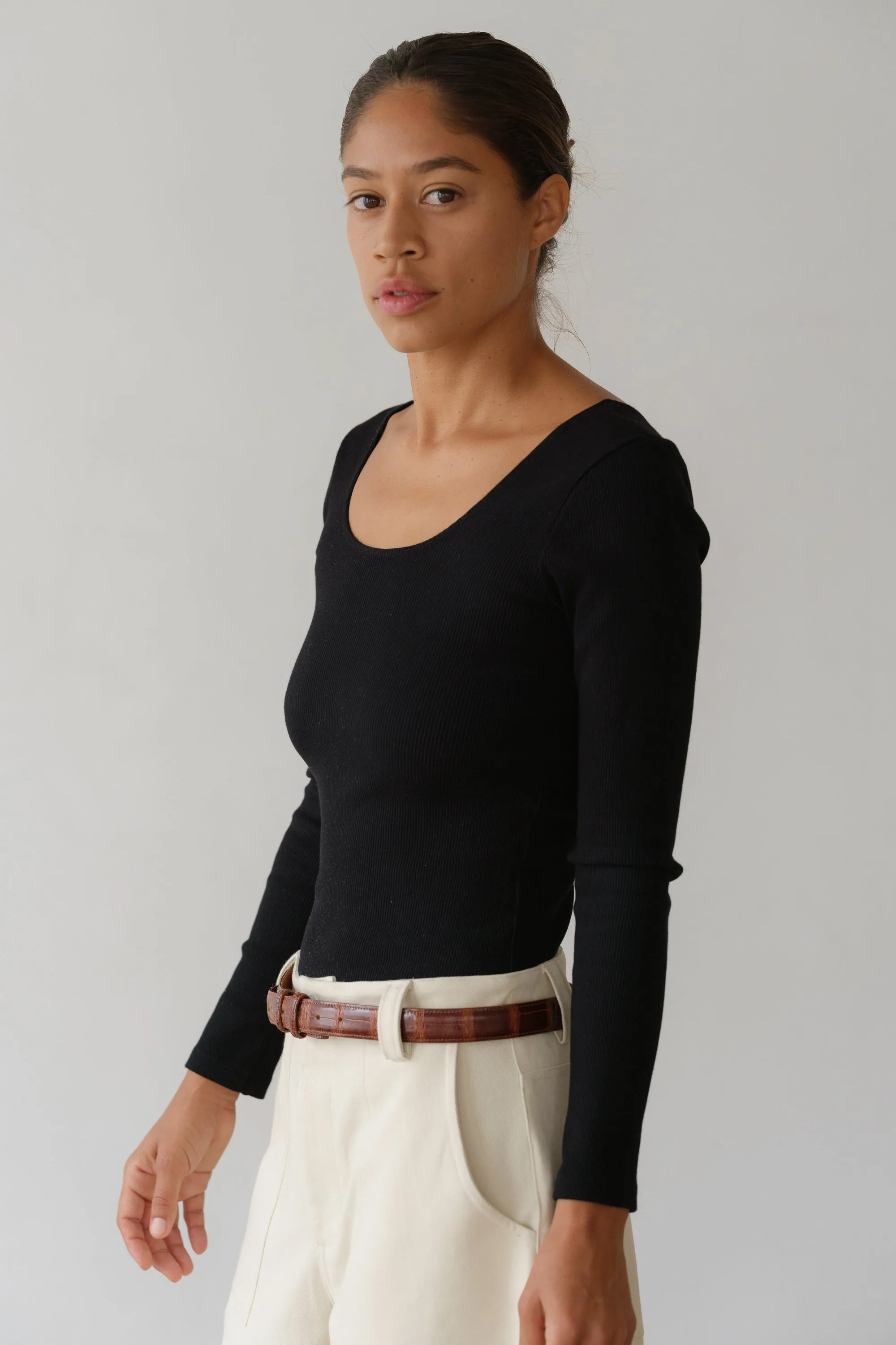 The Rib Scoop Long Sleeve sold by DONNI. product image thumbnail 4
