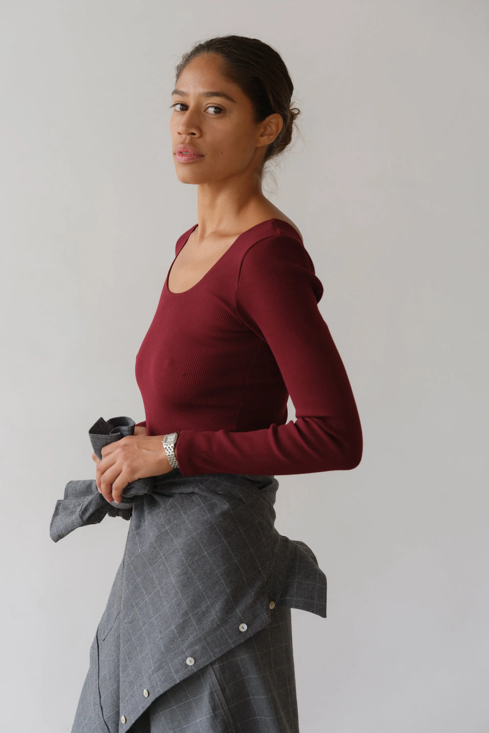The Rib Scoop Long Sleeve sold by DONNI. product image thumbnail 3