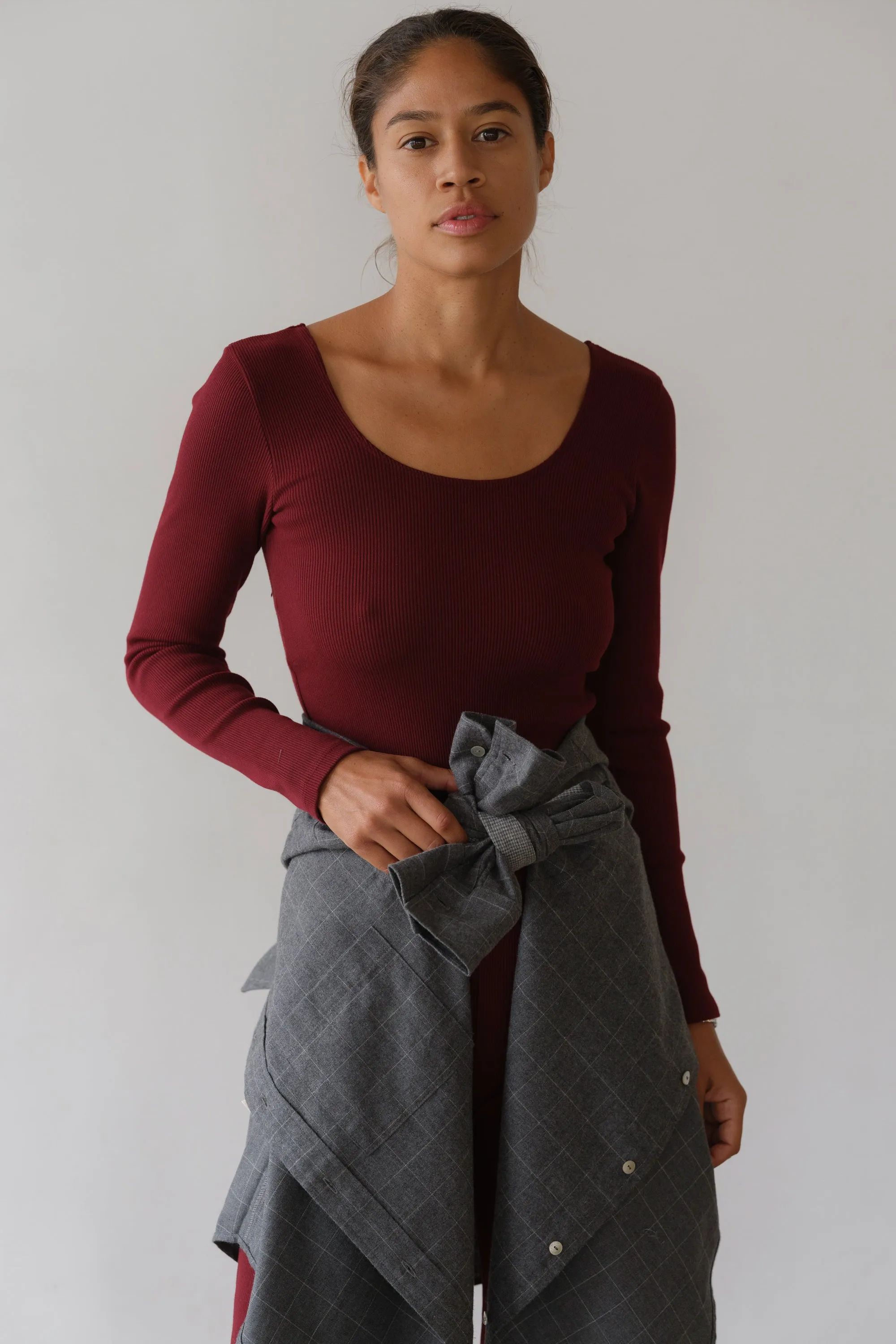 The Rib Scoop Long Sleeve sold by DONNI.