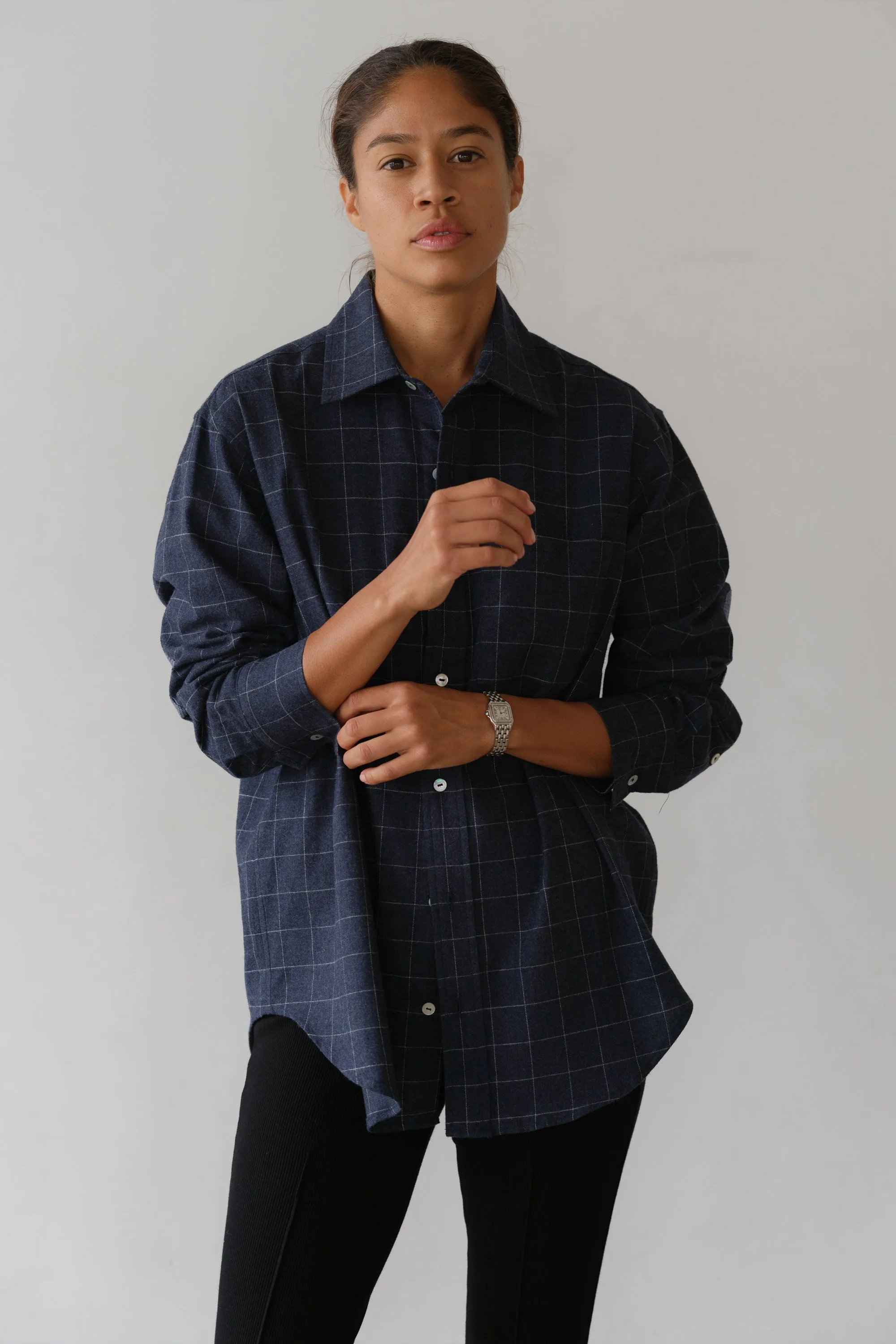 The Flannel Windowpane Shirt sold by DONNI. product image thumbnail 4