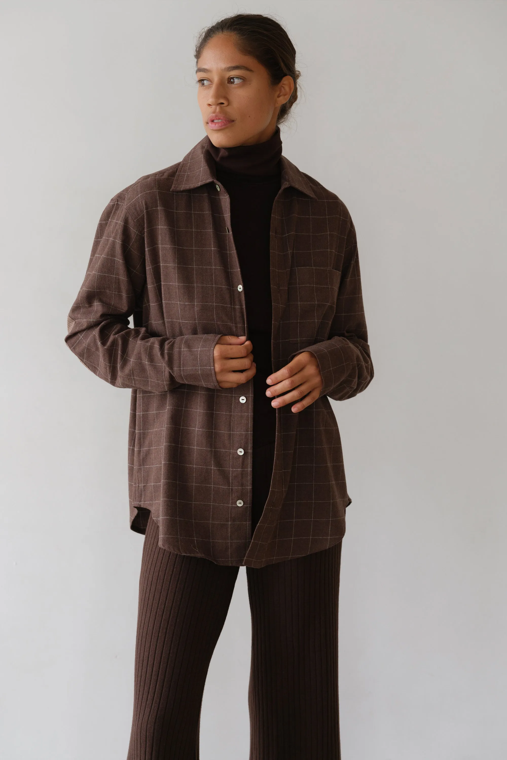 The Flannel Windowpane Shirt sold by DONNI. product image thumbnail 3
