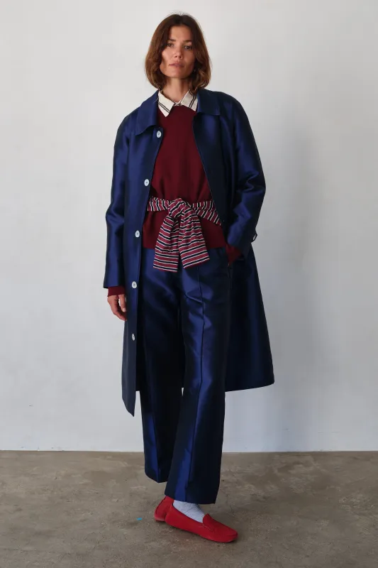 The Satin Car Coat sold by DONNI.