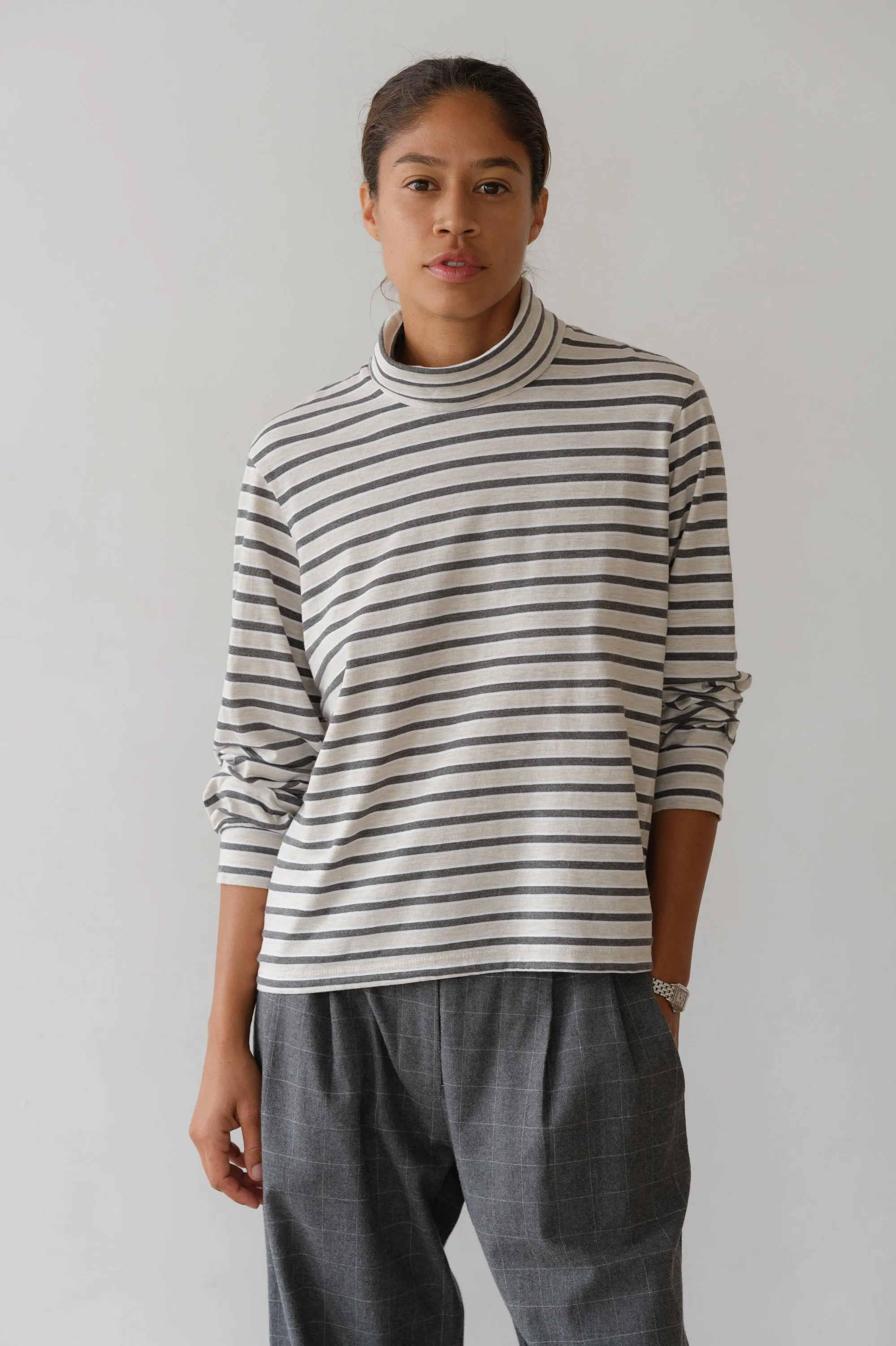 The Jersey Stripe Turtleneck sold by DONNI. product image thumbnail 4
